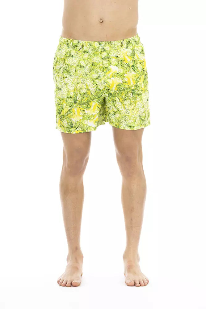 Мъжки плувни шорти от зелен полиестер Just Cavalli