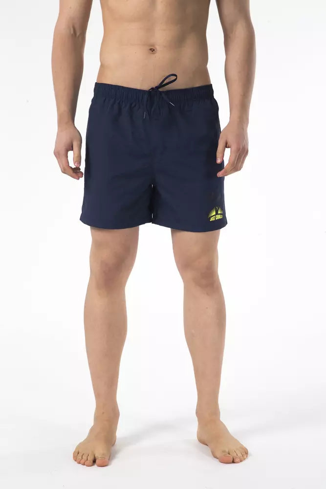 Сини найлонови мъжки къси бански шорти Just Cavalli