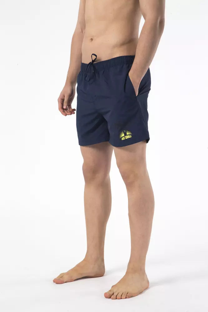 Сини найлонови мъжки къси бански шорти Just Cavalli