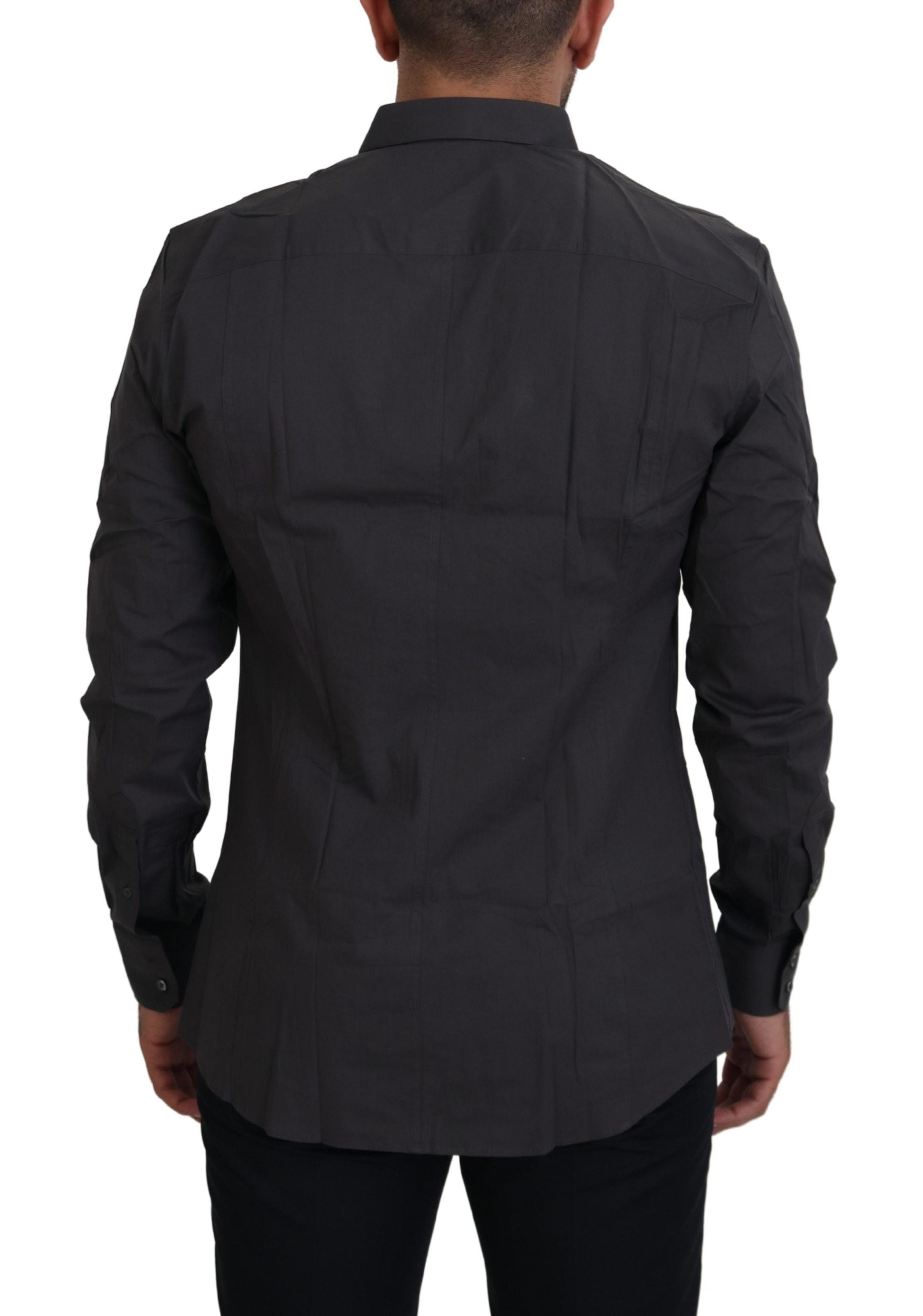 Dolce & Gabbana Елегантна сива прилепнала риза Sicilia