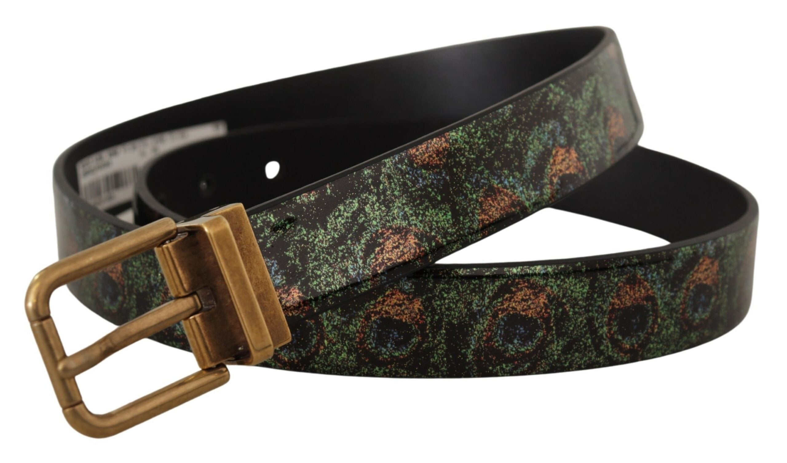 Dolce & Gabbana елегантен черен кожен колан Grosgrain