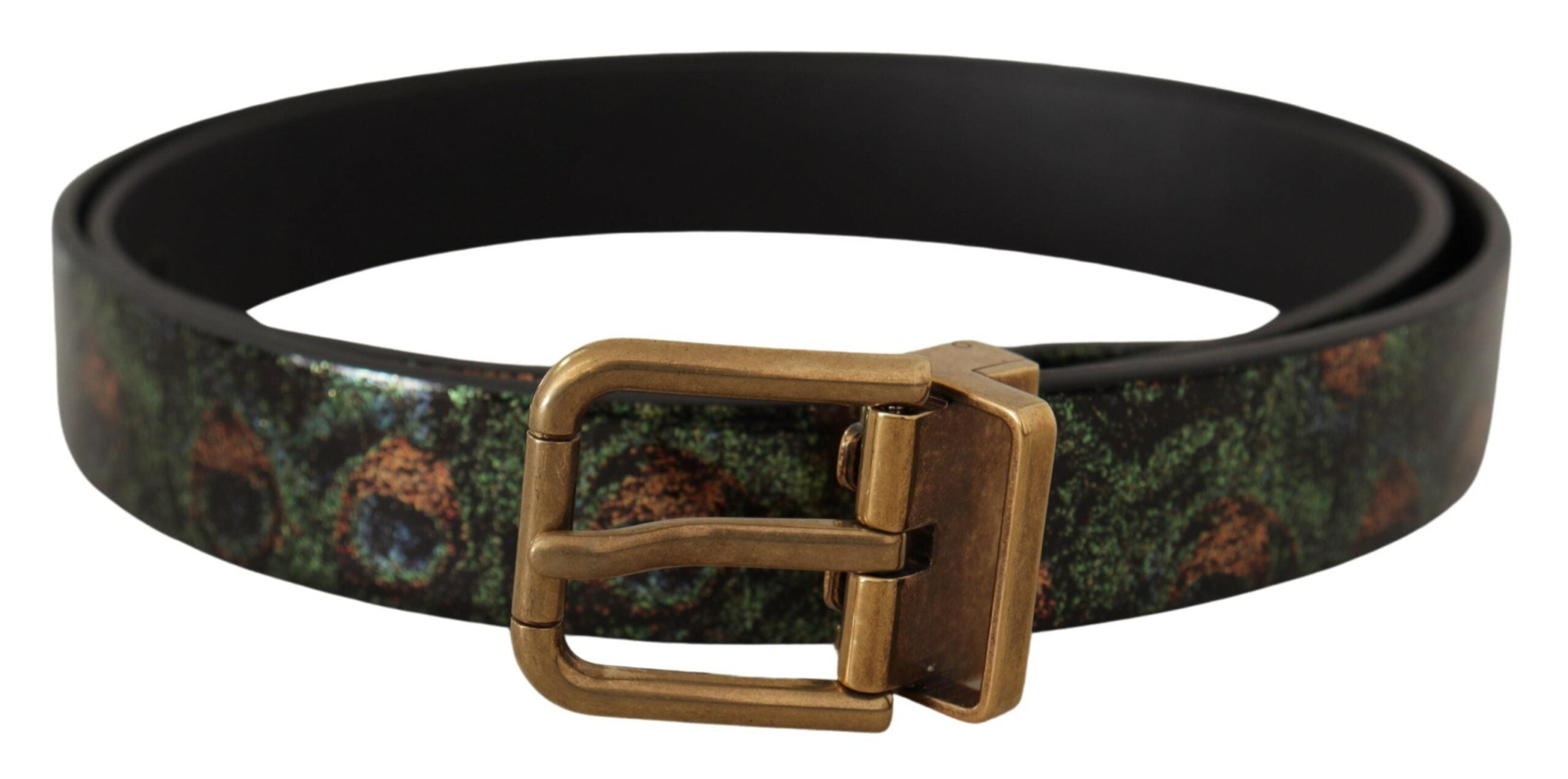 Dolce & Gabbana елегантен черен кожен колан Grosgrain