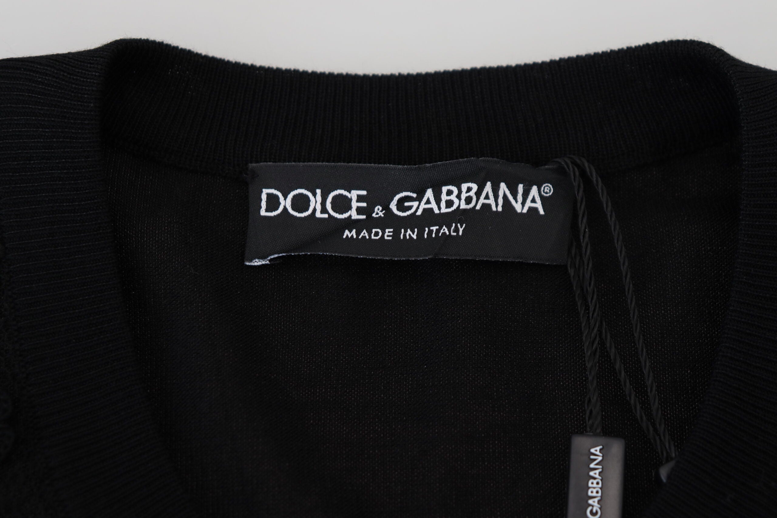 Елегантна черна дантелена жилетка на цветя Dolce & Gabbana