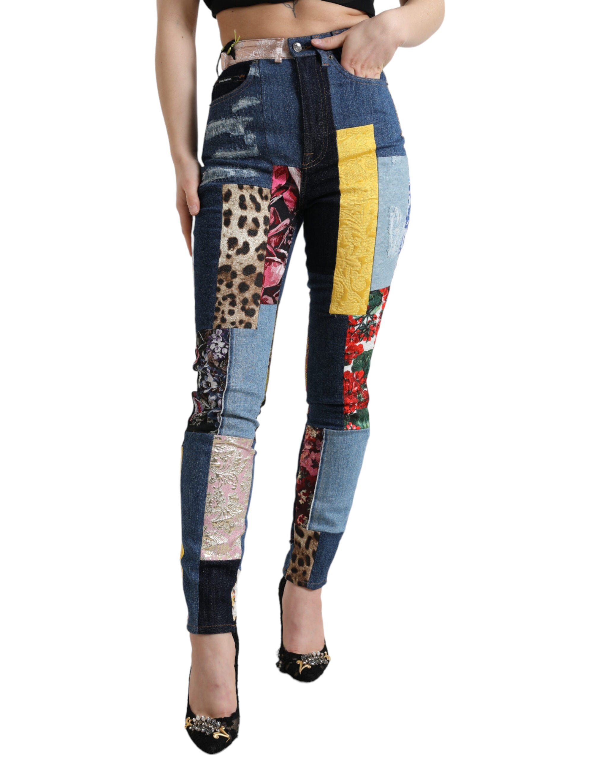 Тесни дънки Dolce & Gabbana Vibrant Patchwork