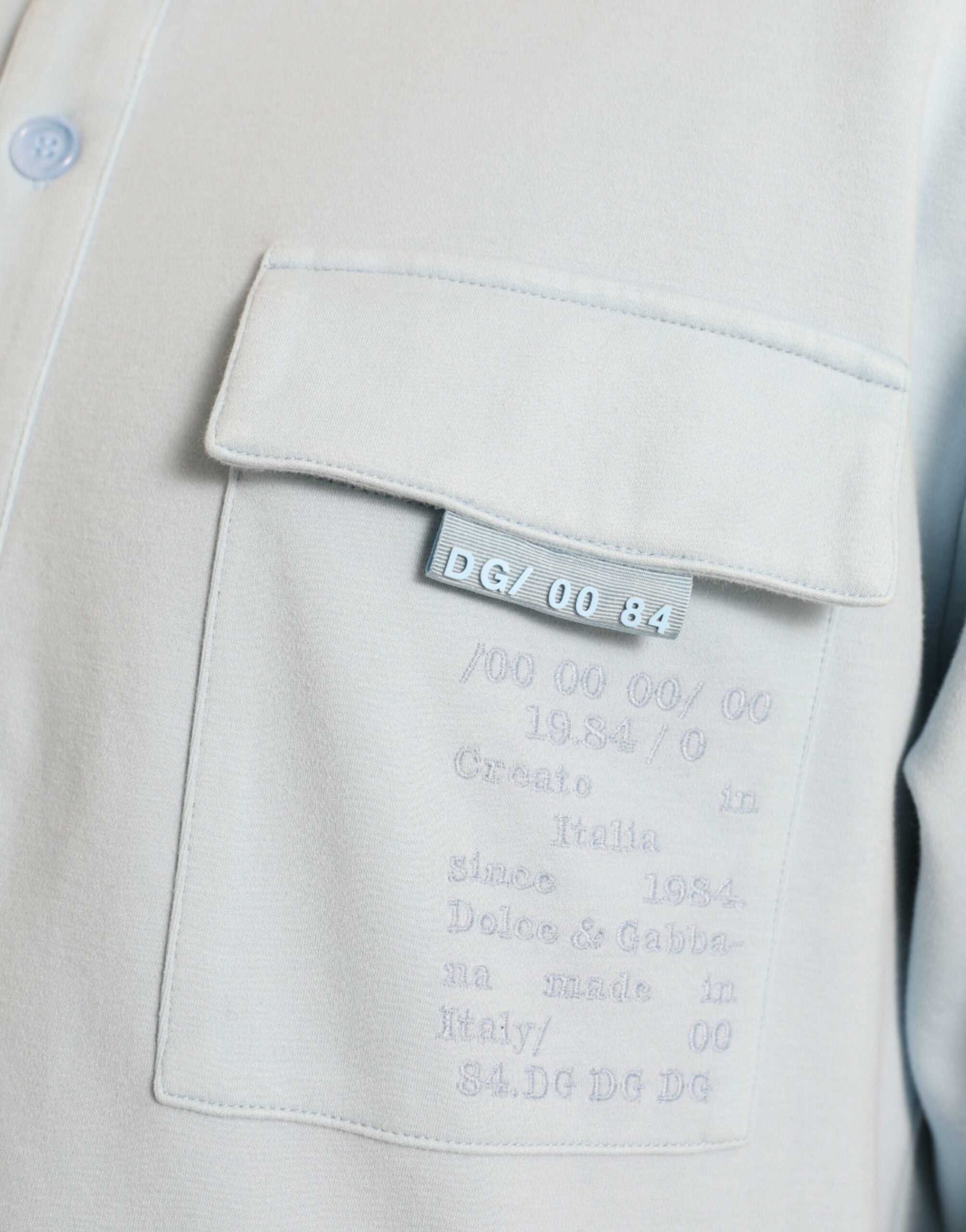 Елегантен светлосин пуловер с кръгло деколте от смесен памук на Dolce & Gabbana