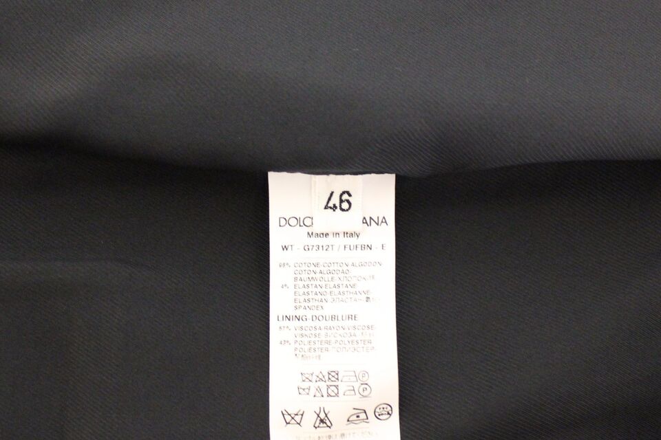 Dolce & Gabbana Елегантна синя памучна еластична рокля