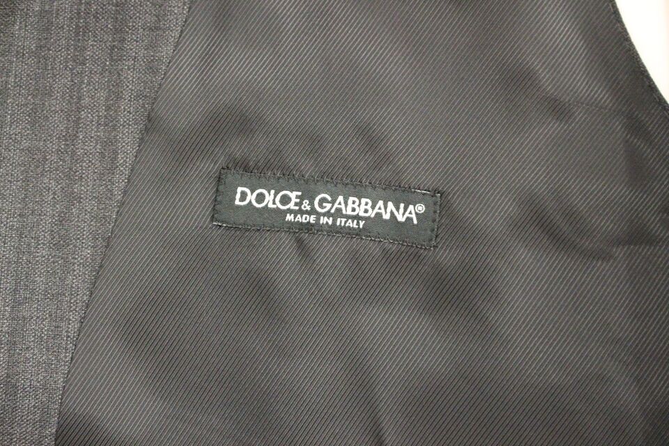 Елегантна вълнена жилетка на сиви райета Dolce & Gabbana