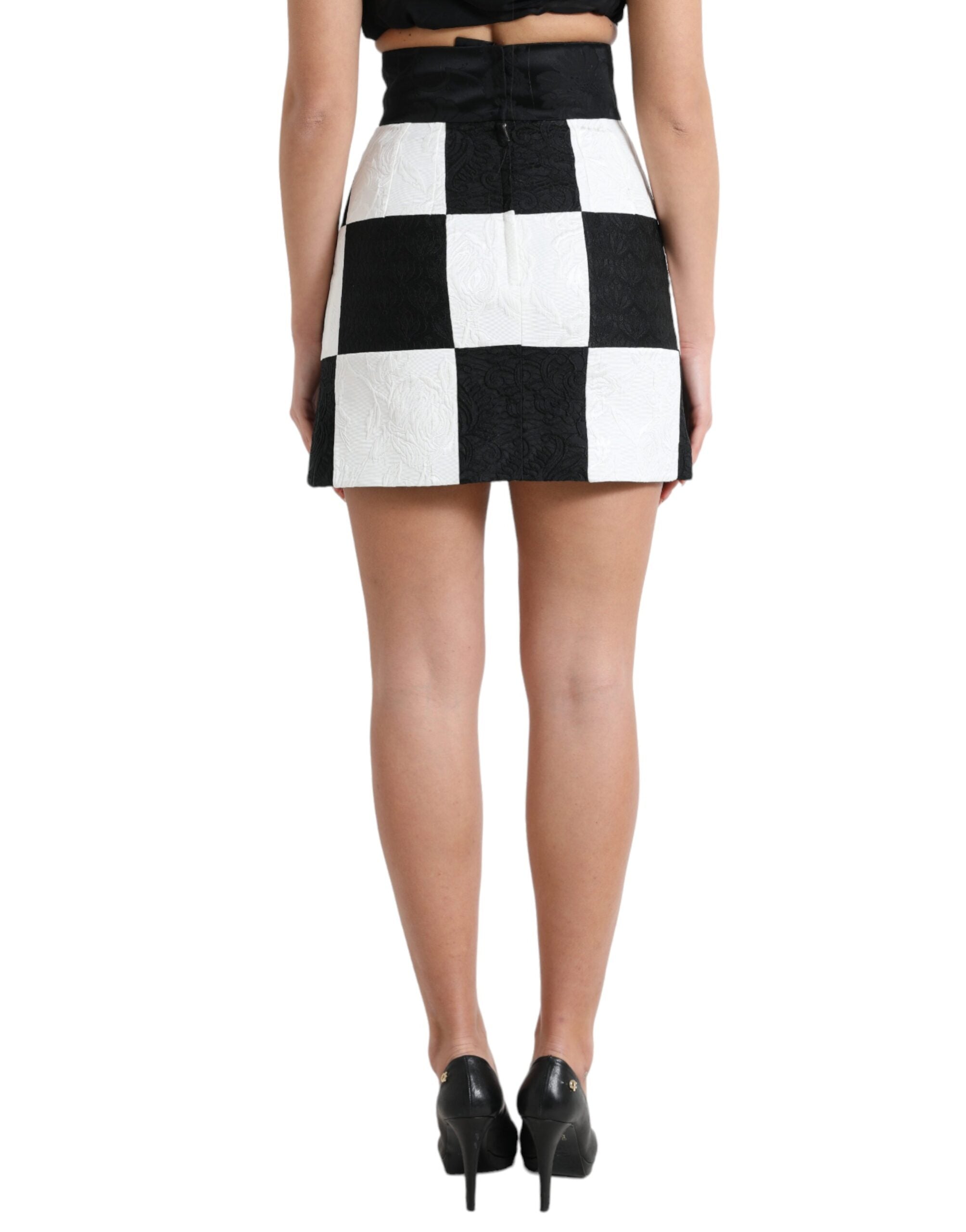 Dolce & Gabbana Елегантна мини пола с висока талия на цветя