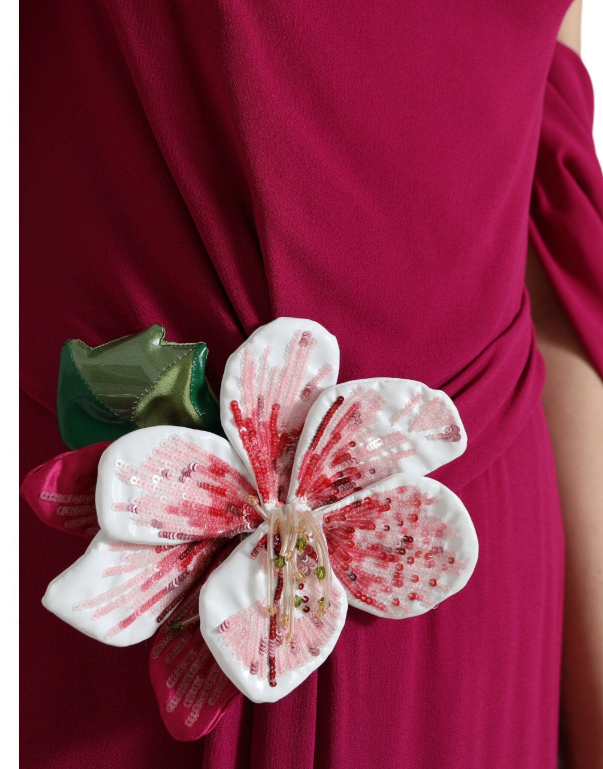 Dolce & Gabbana Елегантна лилава копринена миди рокля-калъф