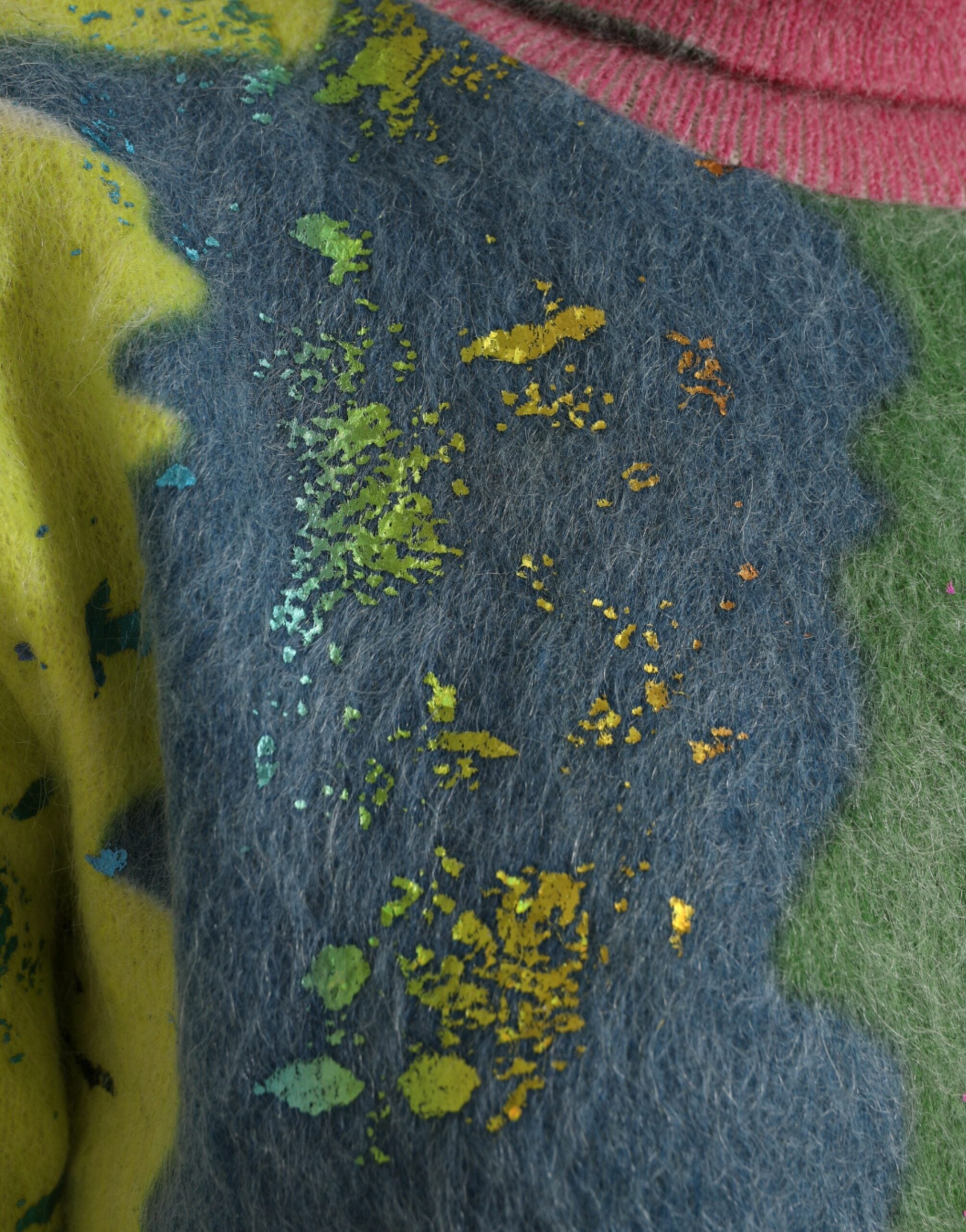 Многоцветен ежедневен пуловер с висока яка от мохер Dolce & Gabbana