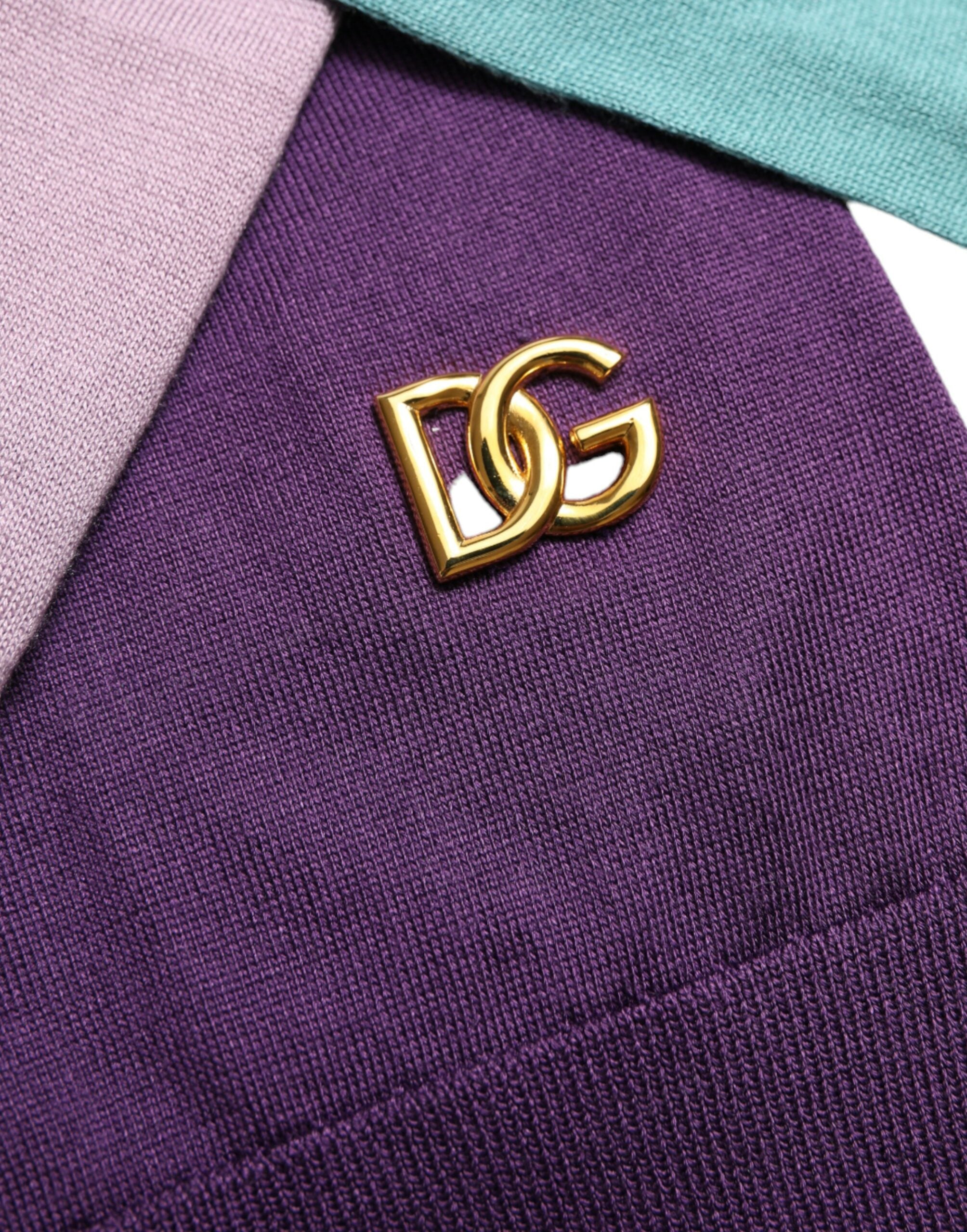 Многоцветен копринен пуловер с панделка Dolce & Gabbana