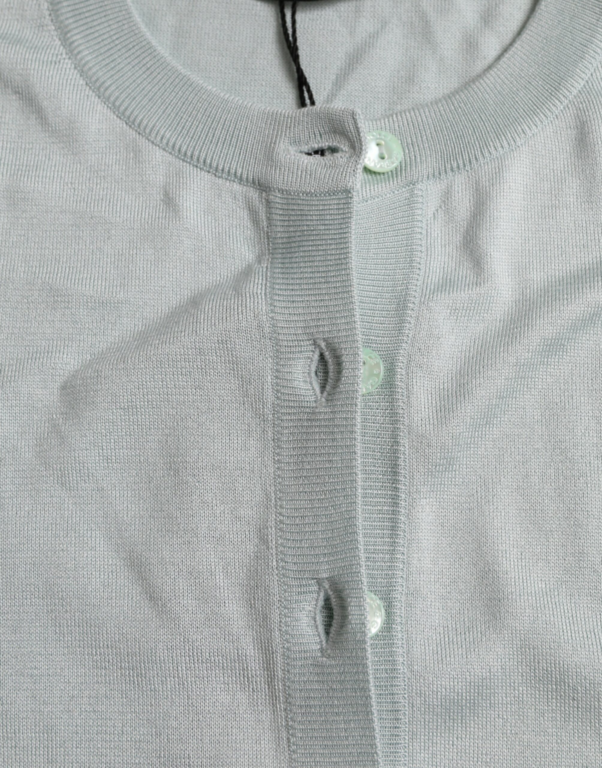 Елегантна светлосиня копринена жилетка Dolce & Gabbana