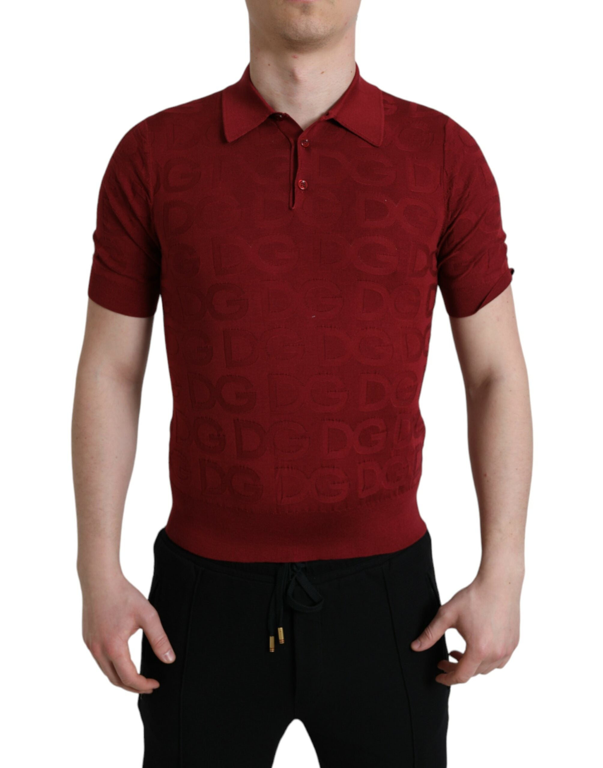 Dolce & Gabbana Silk Maroon Polo T-Shirt - Елегантността се среща с комфорта