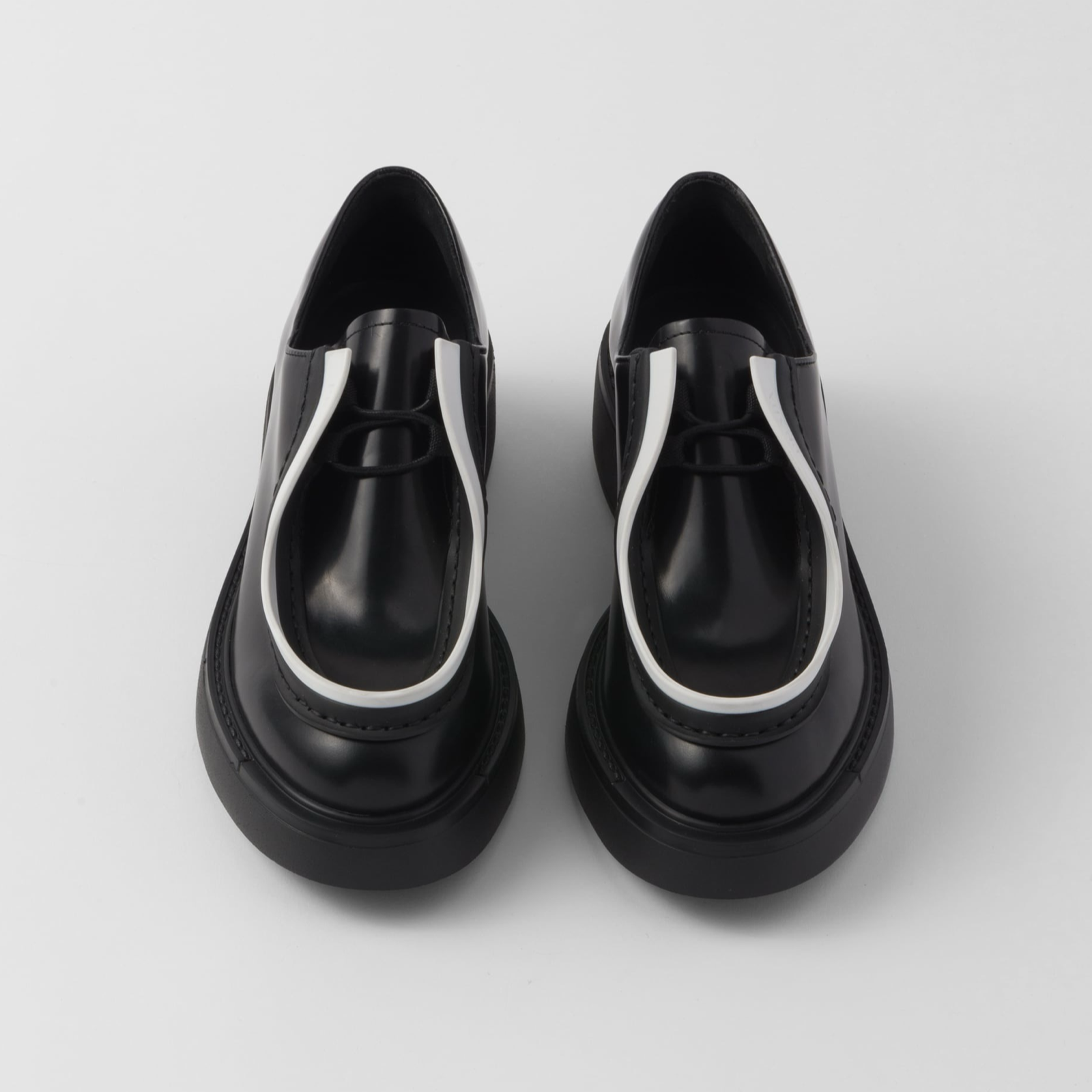 Prada Diapason Lace-Up Women Moccasins Top View