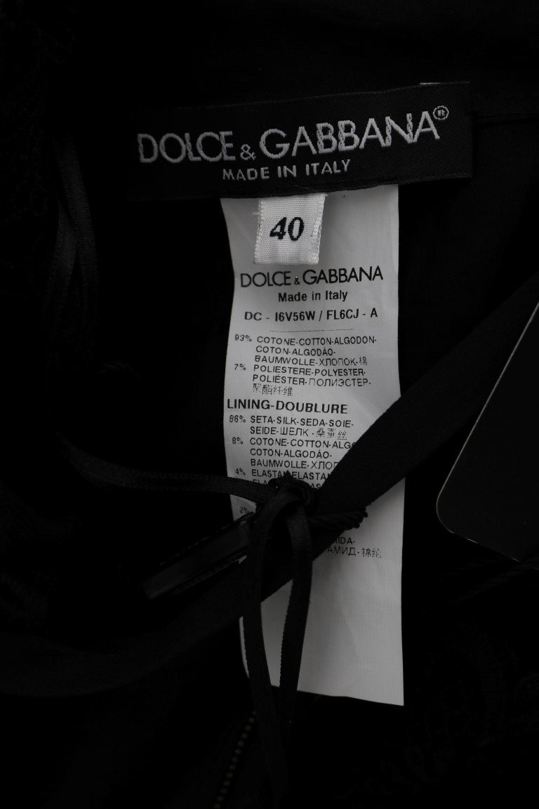 Елегантна черна рокля-калъф с копринена подплата Dolce & Gabbana