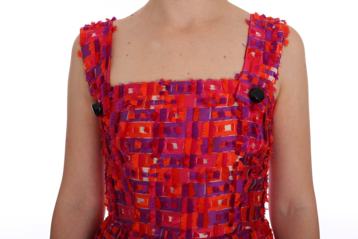 Dolce & Gabbana Елегантна розова рокля без ръкави с А-силует