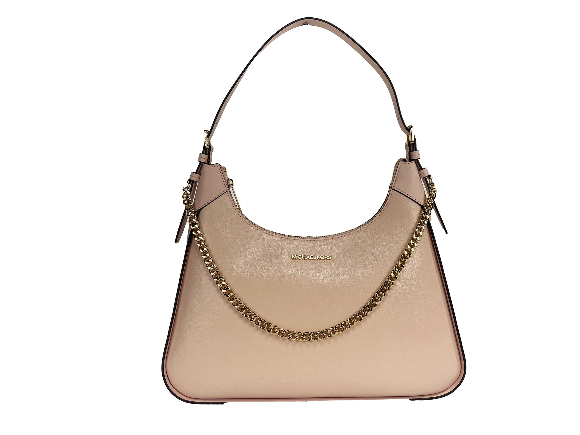 Michael Kors Wilma Large Smooth Leather Chain Shoalder Bag Purse Powder Blush
