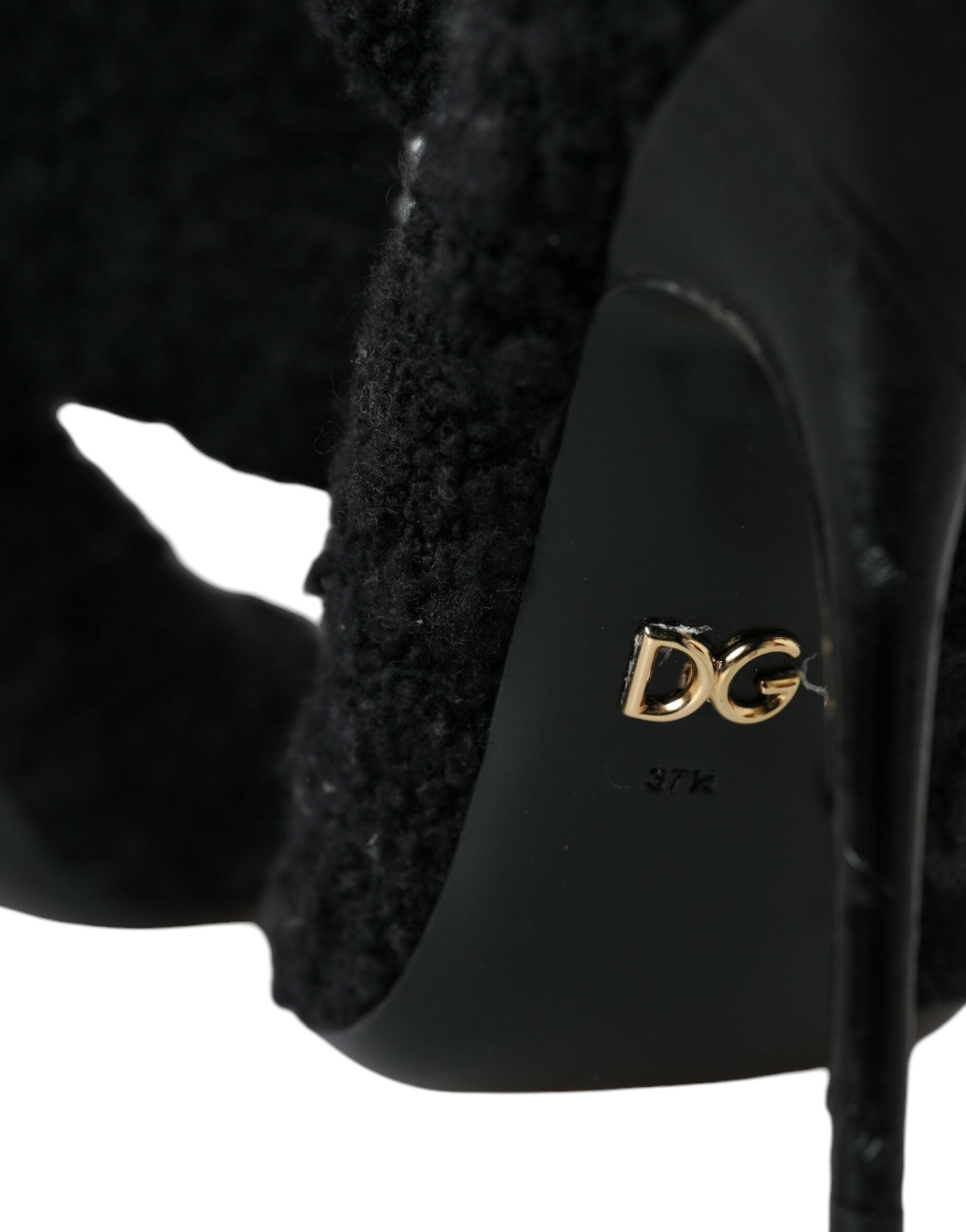 Dolce & Gabbana Черни ботуши на високи токчета до прасеца Обувки