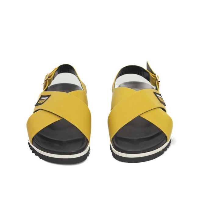 Дамски сандали Cerruti 1881 Yellow Calf Leather Women Sandal Front View
