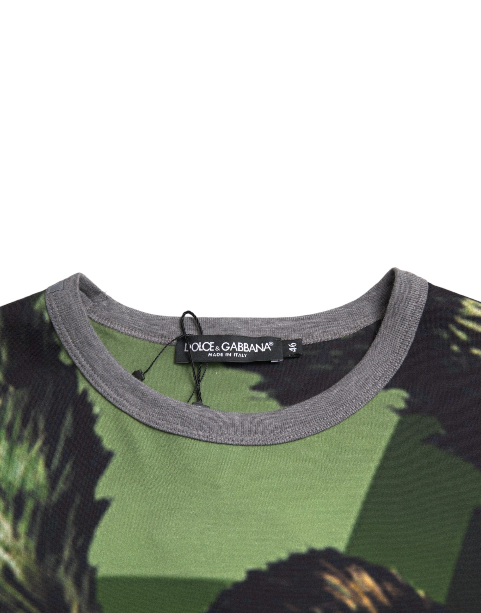 Памучна тениска с къси ръкави Dolce & Gabbana Green Gorilla