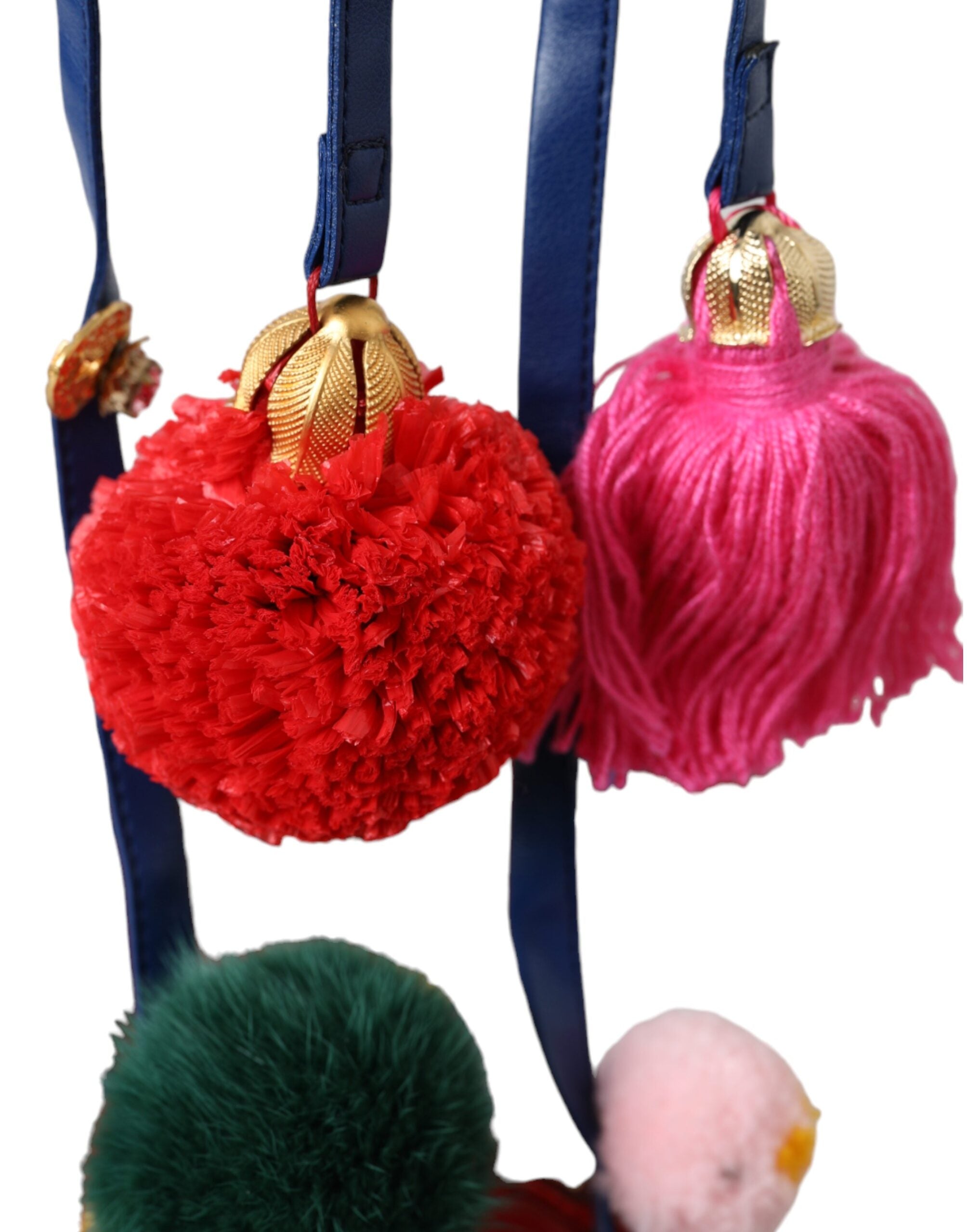 Dolce & Gabbana Многоцветни сандали с кожена обвивка с помпони