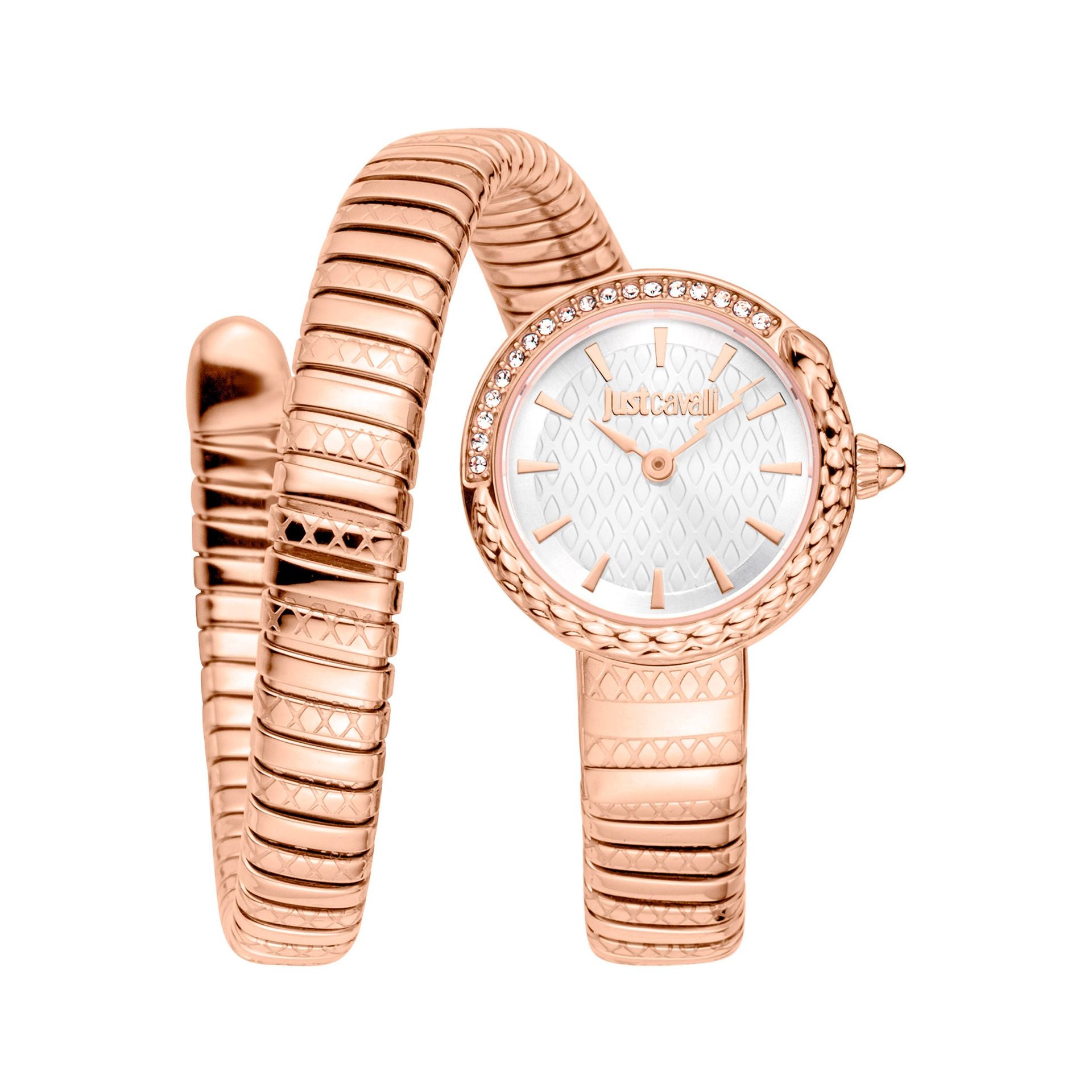 Дамски часовник Women’s watch Just Cavalli Signature Snake Cerchio JC1L301M0045 Rose Gold/Silver Grey