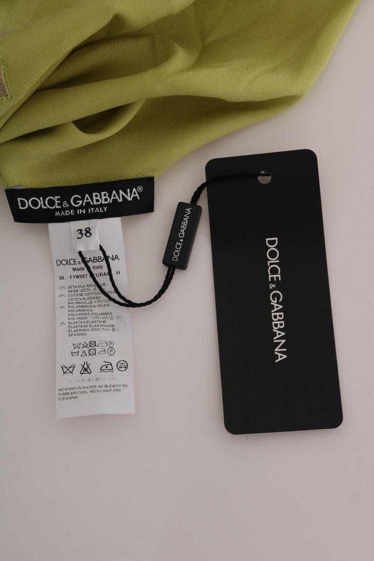 Dolce & Gabbana Елегантна дантелена копринена блуза на цветя