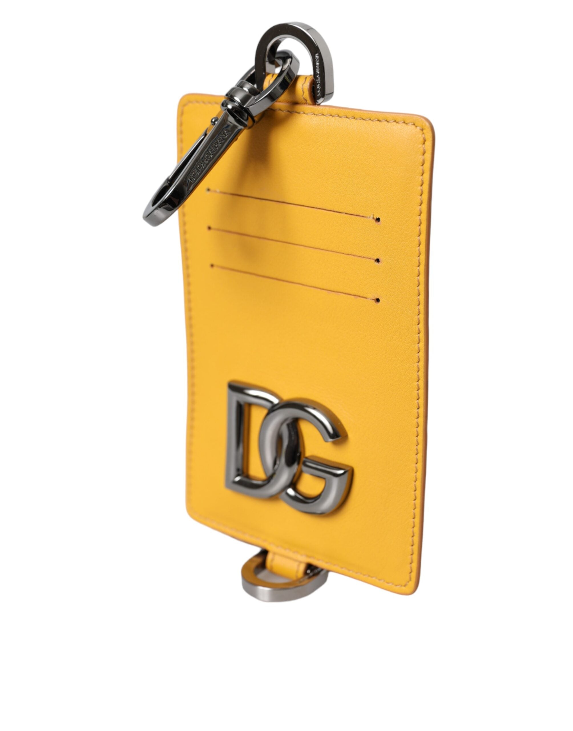 Портфейл с щипка и щипка за кредитна карта от оранжева телешка кожа Dolce & Gabbana