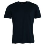 Тъмносиня памучна тениска с кръгло деколте и къси ръкави Dolce & Gabbana