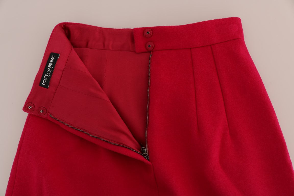 Dolce & Gabbana Елегантна розова вълнена пола с А-силует до коляното