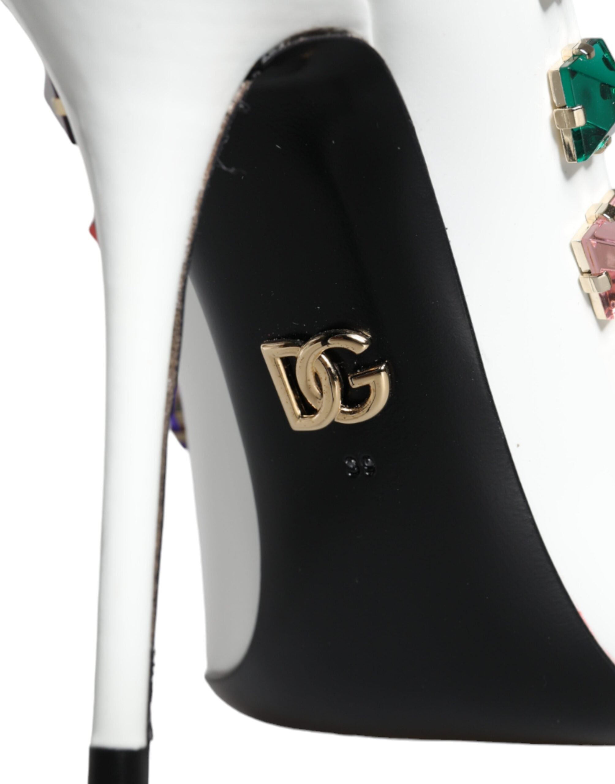 Dolce & Gabbana Бели кристали Кожени обувки с високи токчета Помпи