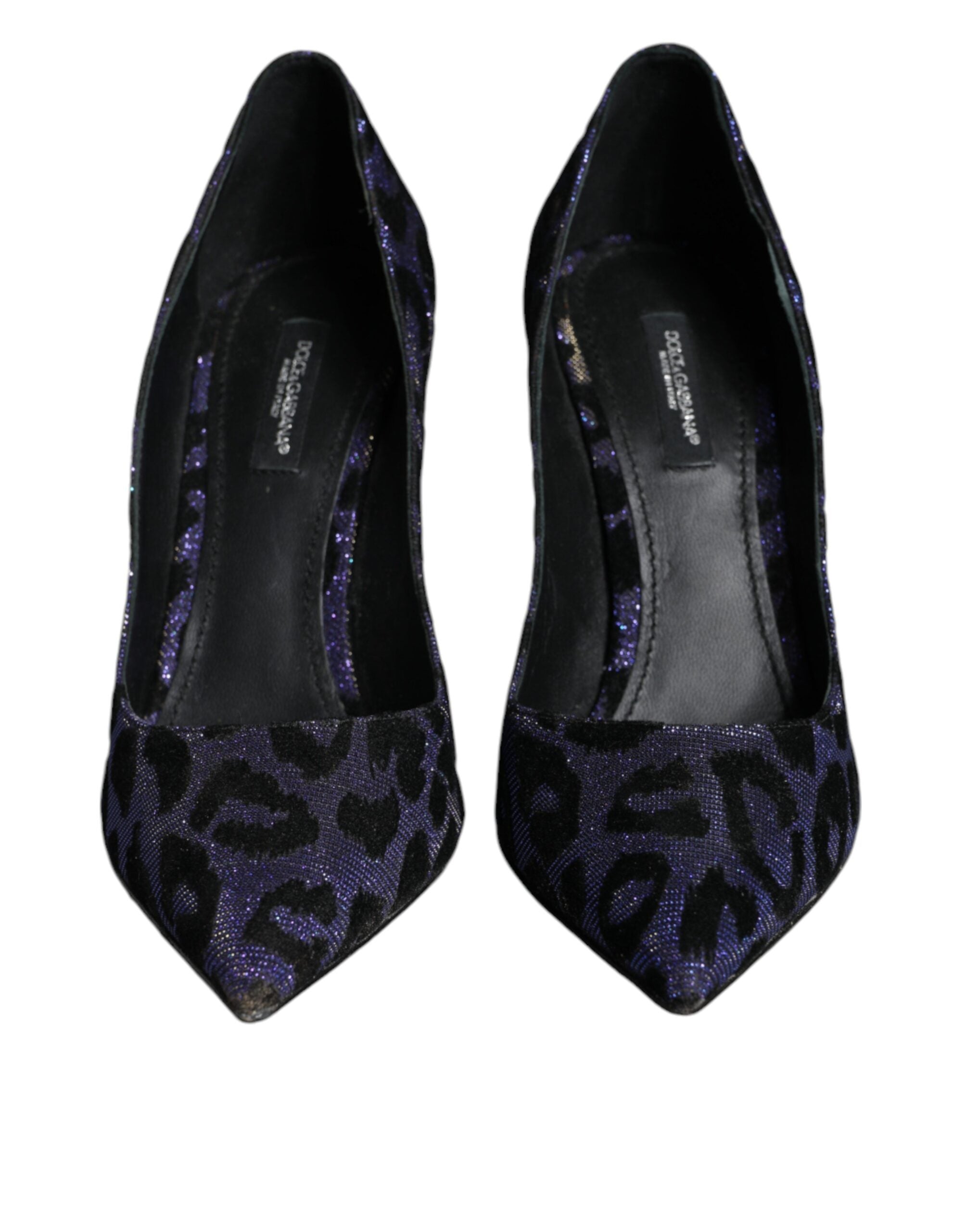 Dolce & Gabbana Violet Leopard Lurex Обувки с високи токчета