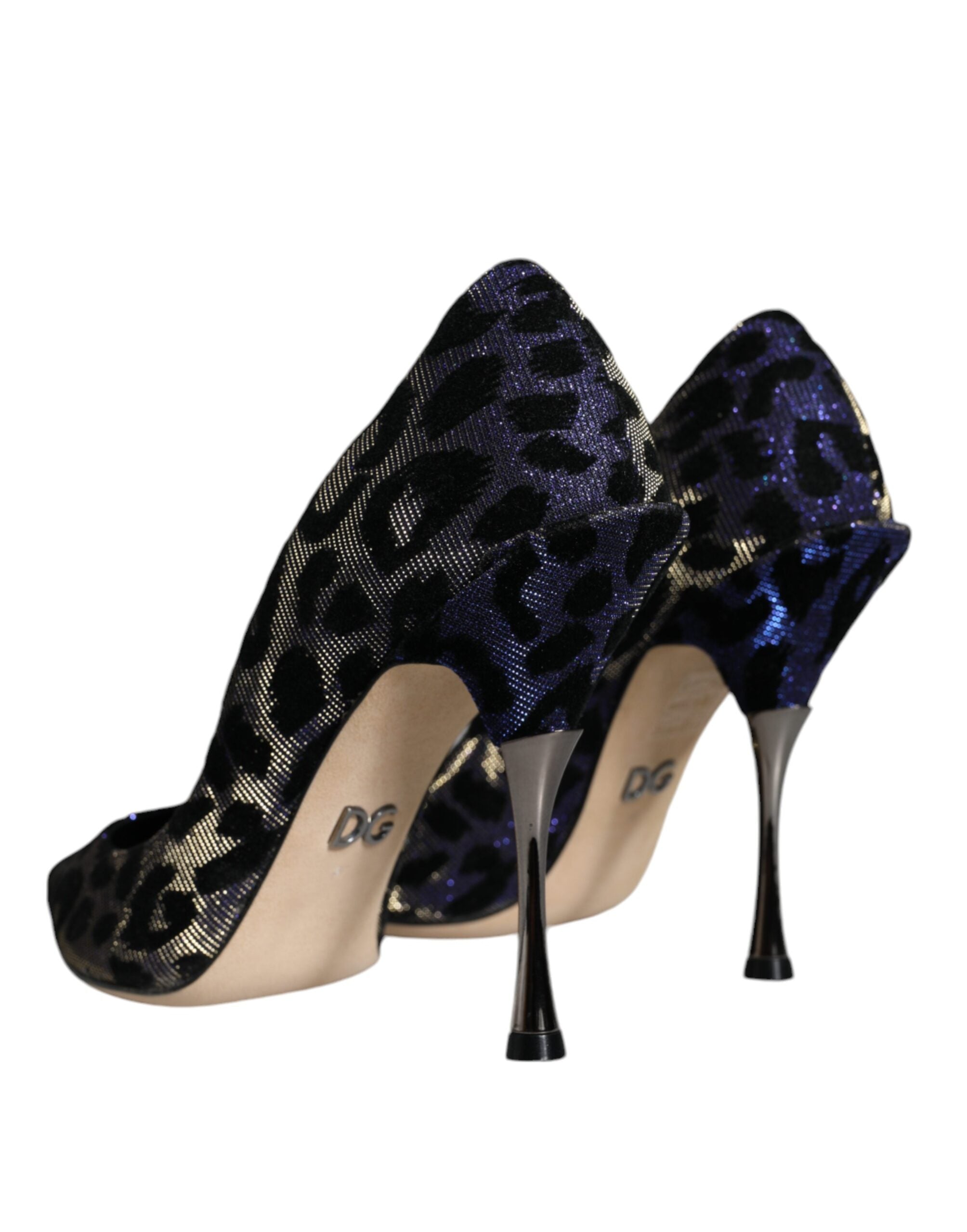 Dolce & Gabbana Violet Leopard Lurex Обувки с високи токчета