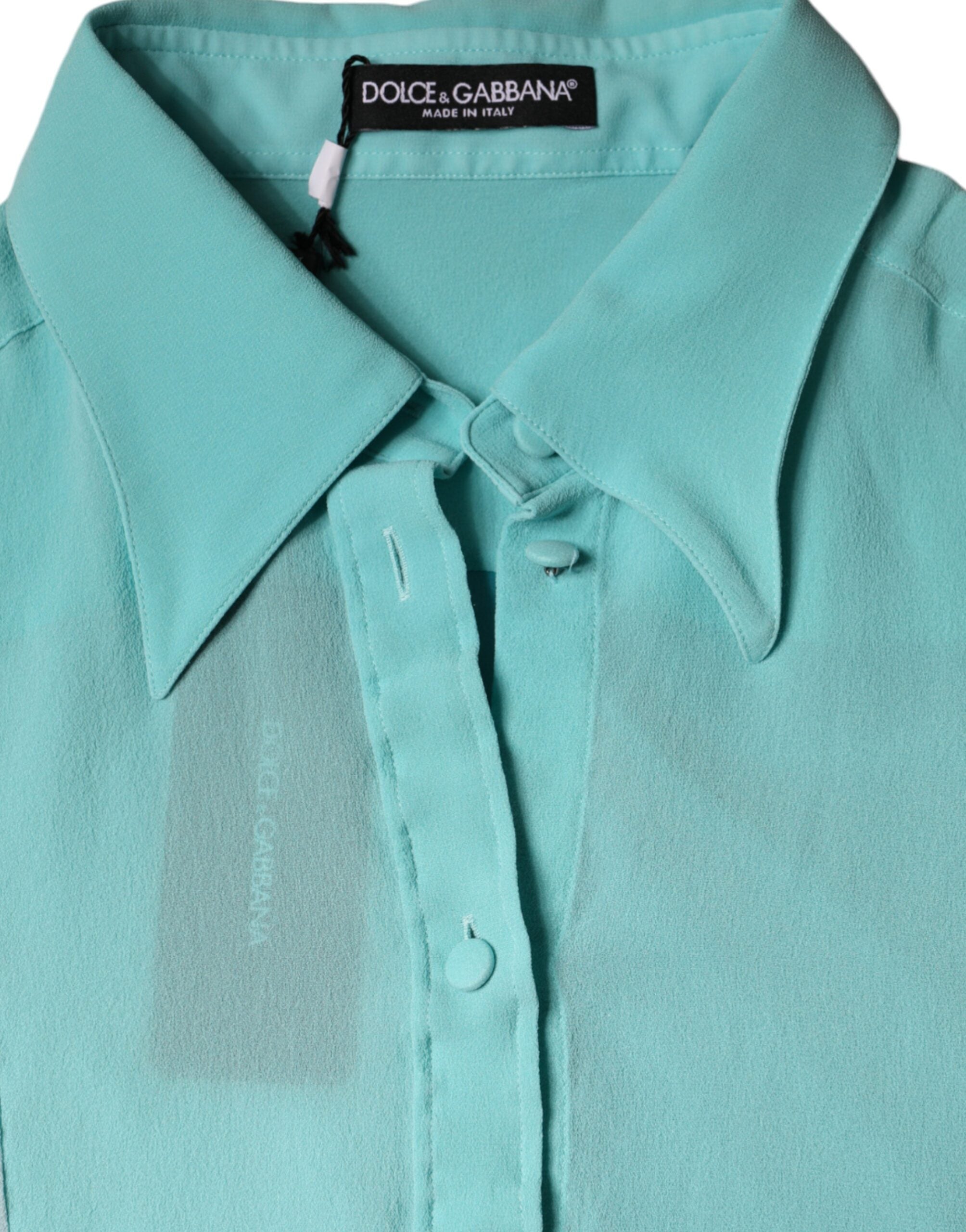 Многоцветна блуза с дълги ръкави и копчета на Dolce & Gabbana