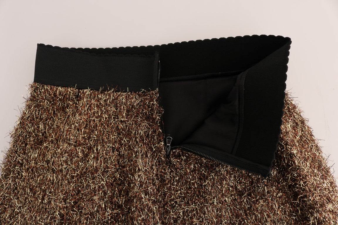 Елегантна пола молив с висока талия със златисти ресни Dolce & Gabbana