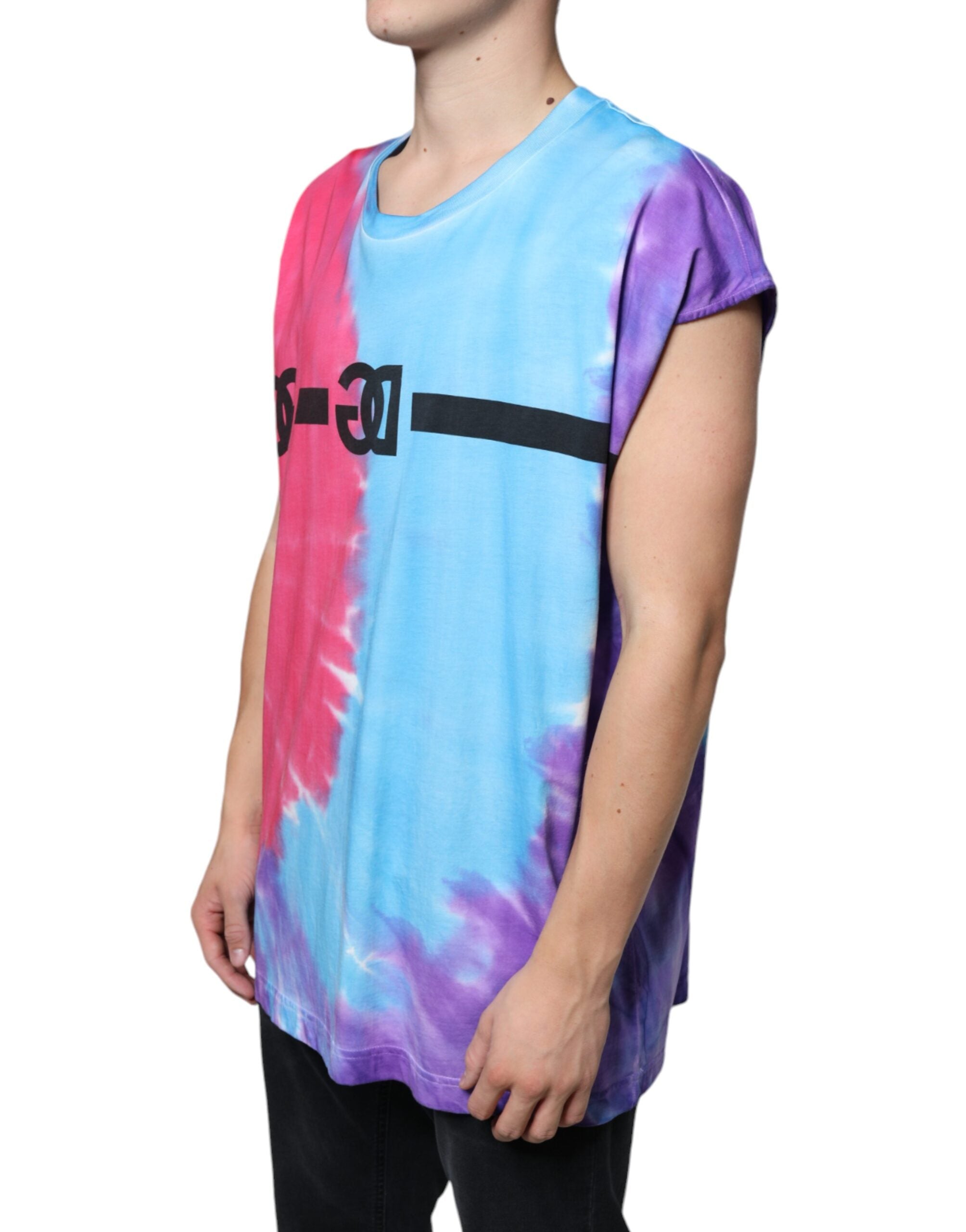 Многоцветна памучна тениска без ръкави Dolce & Gabbana Tie Dye