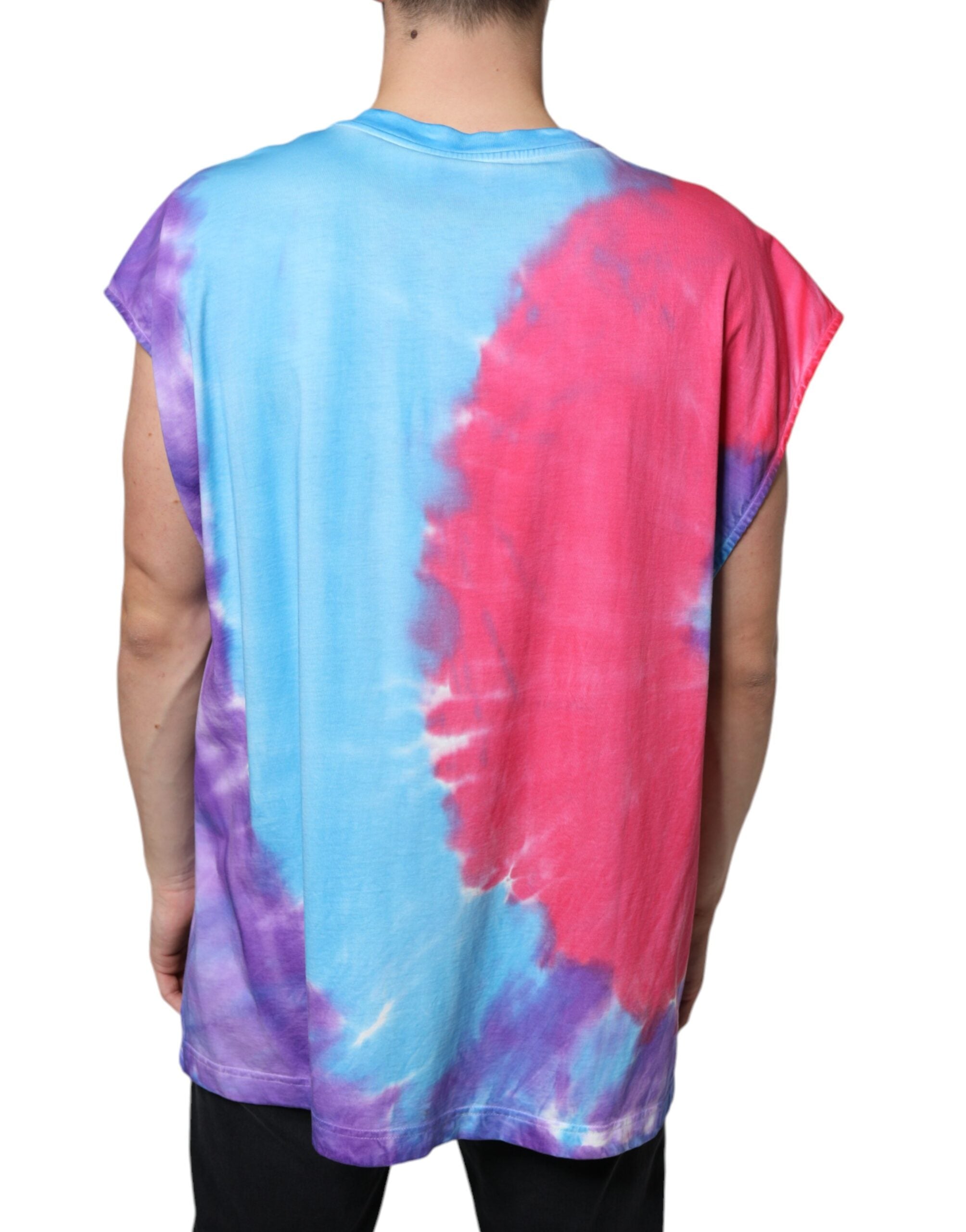 Многоцветна памучна тениска без ръкави Dolce & Gabbana Tie Dye