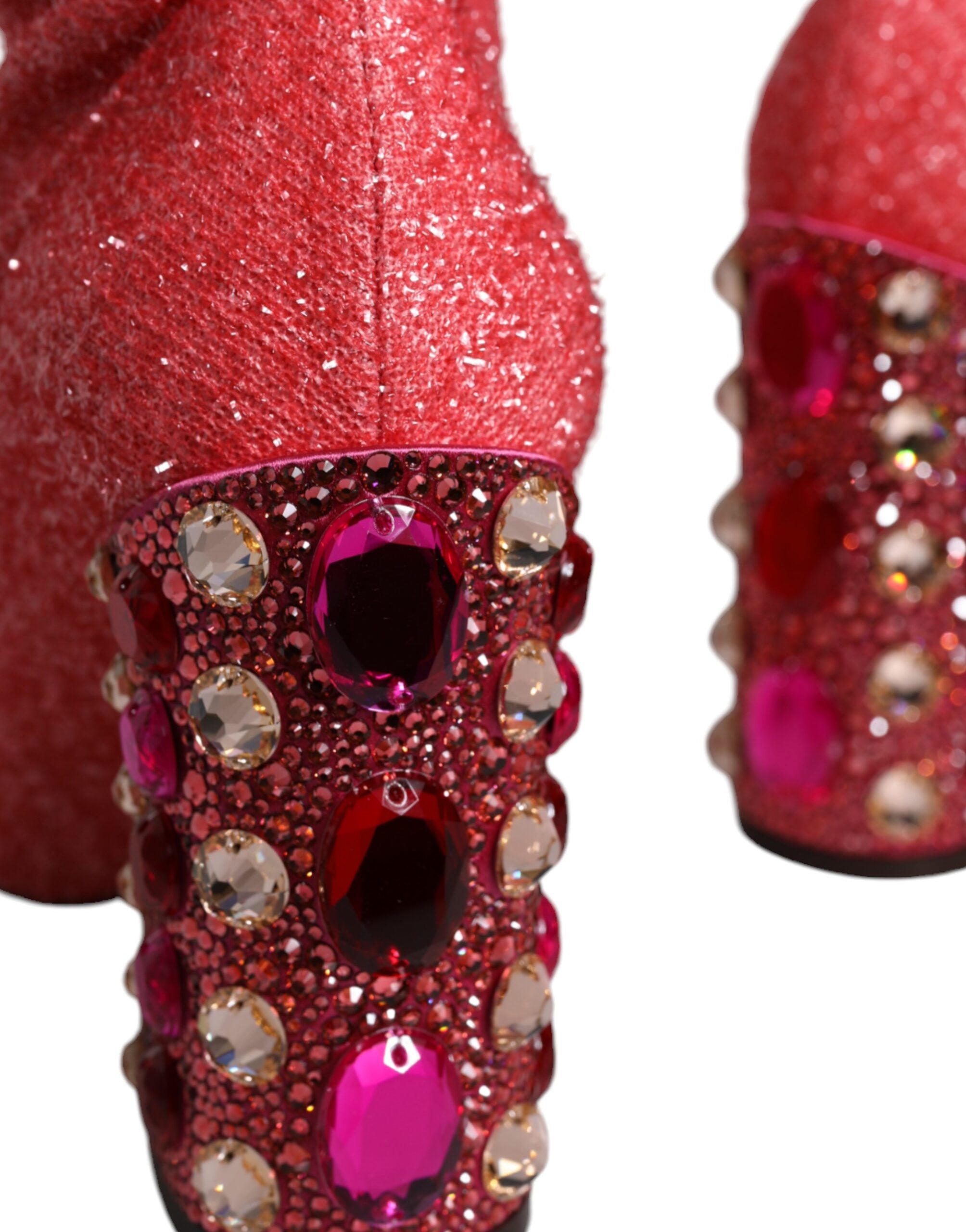 Обувки Dolce & Gabbana Pink Crystal Lurex Fantasy High Boots
