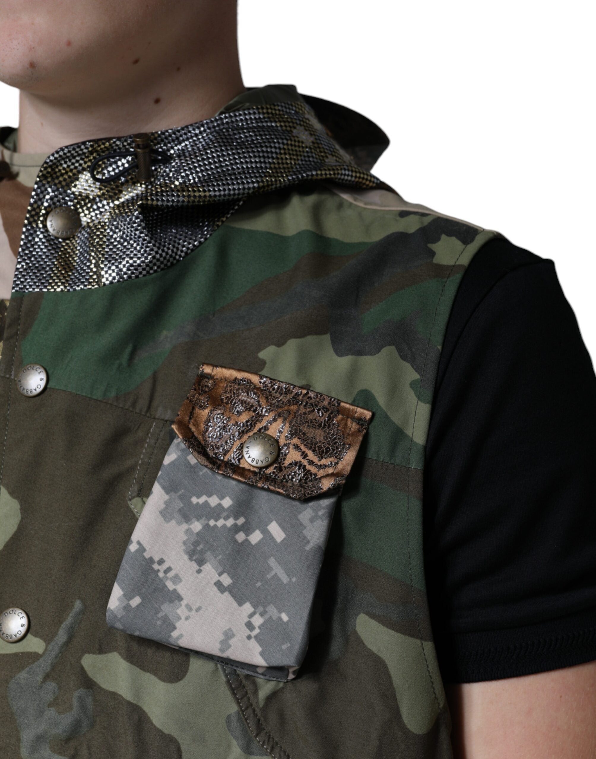 Dolce & Gabbana Многоцветно пачуърк яке с качулка