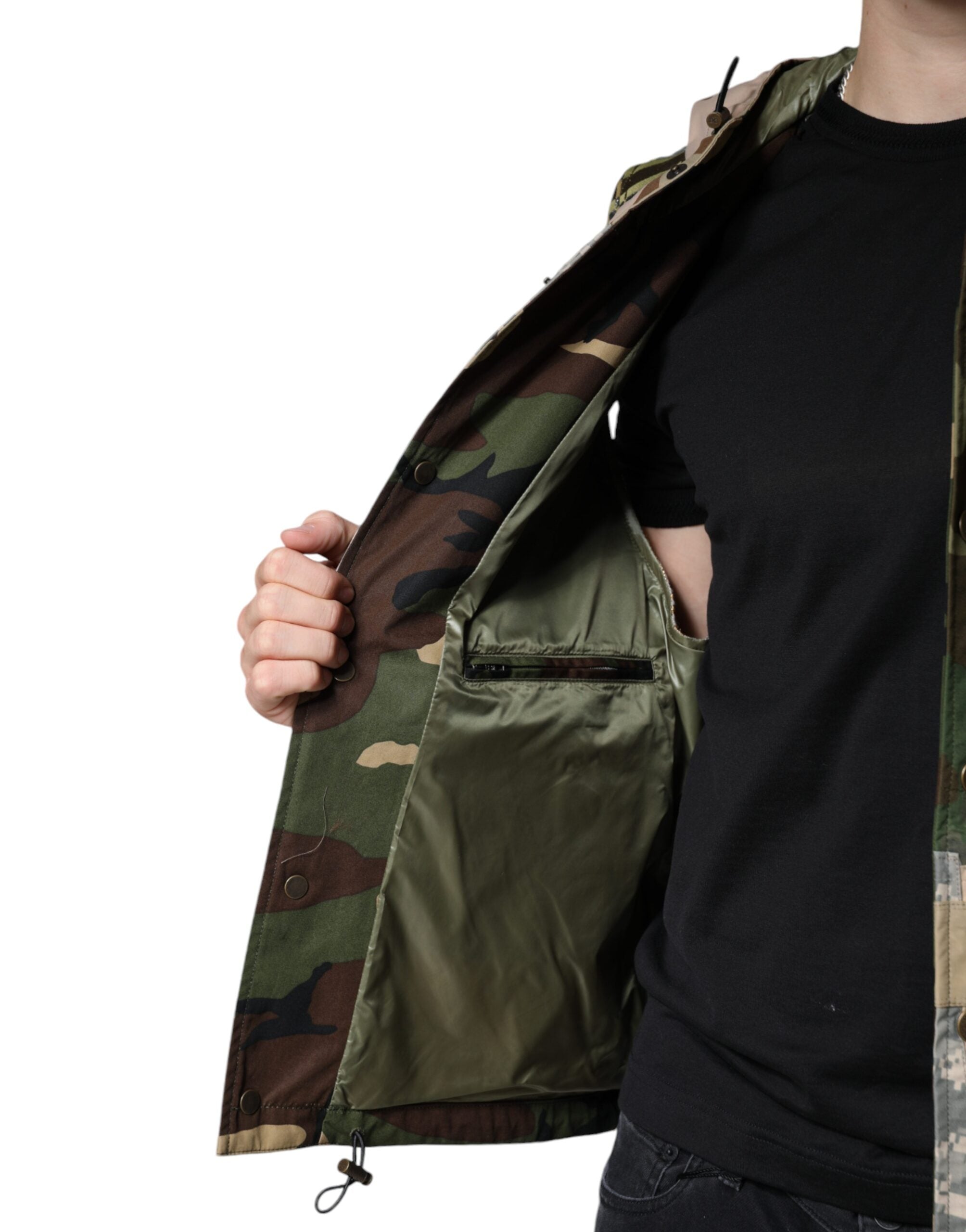 Dolce & Gabbana Многоцветно пачуърк яке с качулка