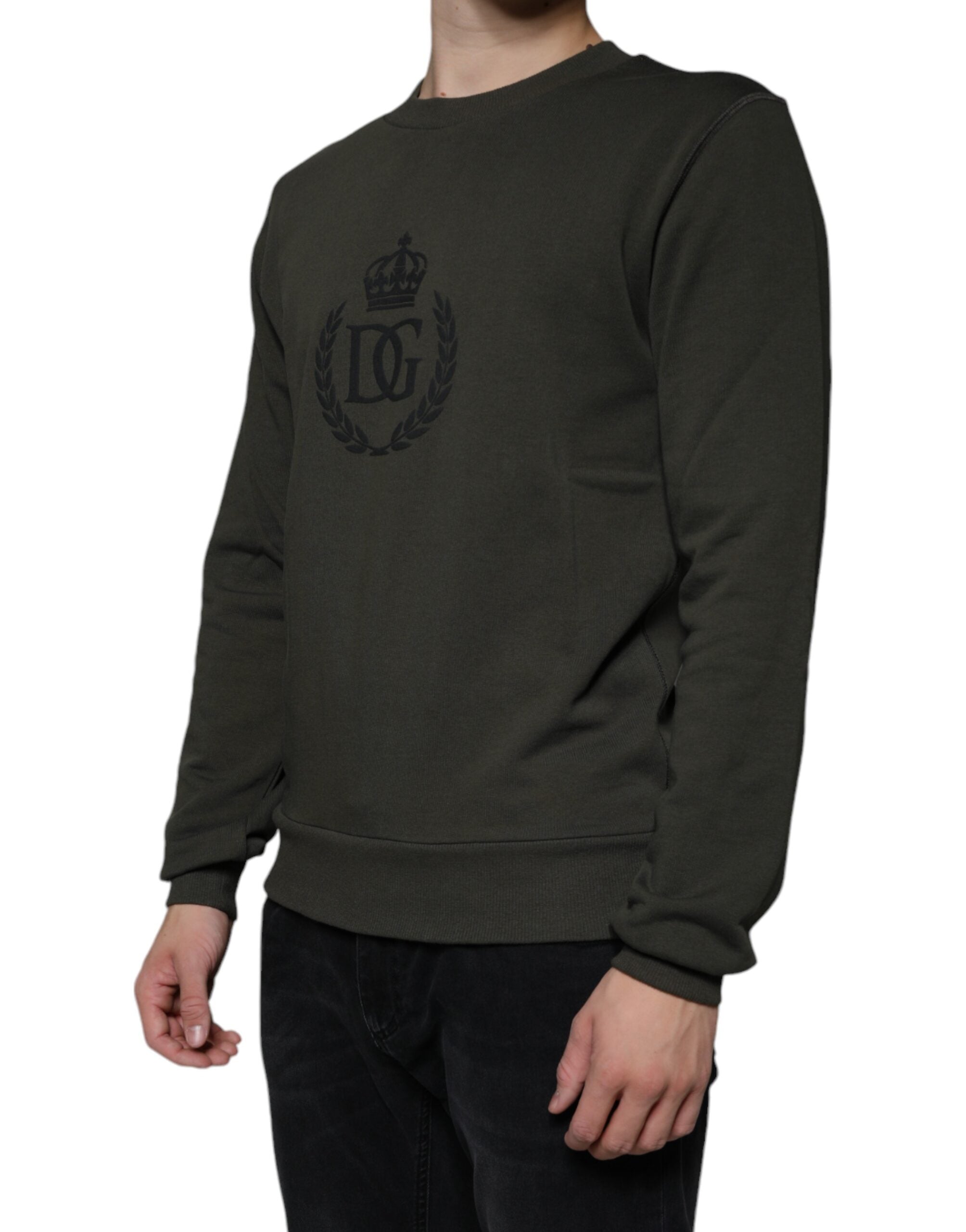 Пуловер Dolce & Gabbana Army Green DG Crown Crew Deck Pulover