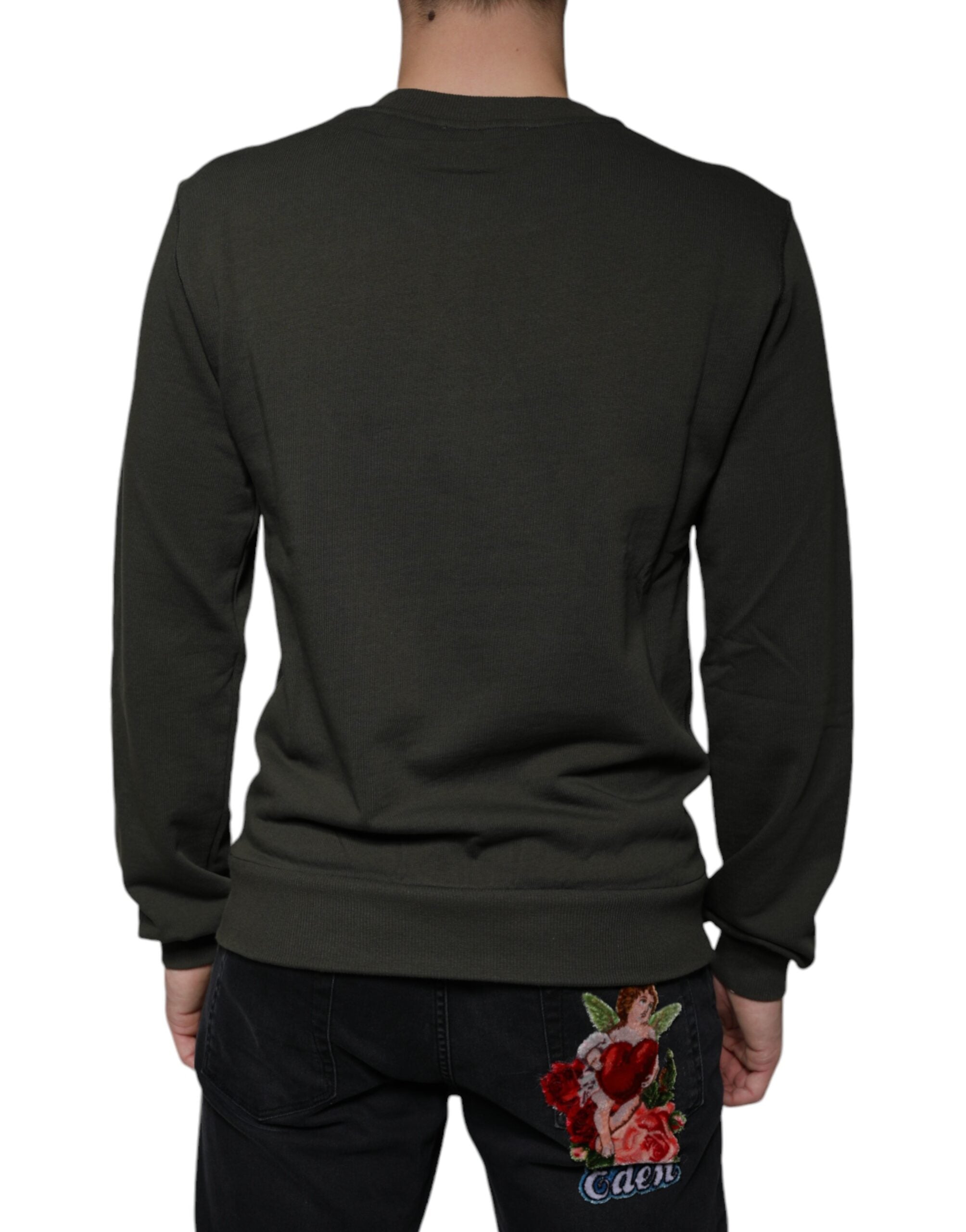 Пуловер Dolce & Gabbana Army Green DG Crown Crew Deck Pulover