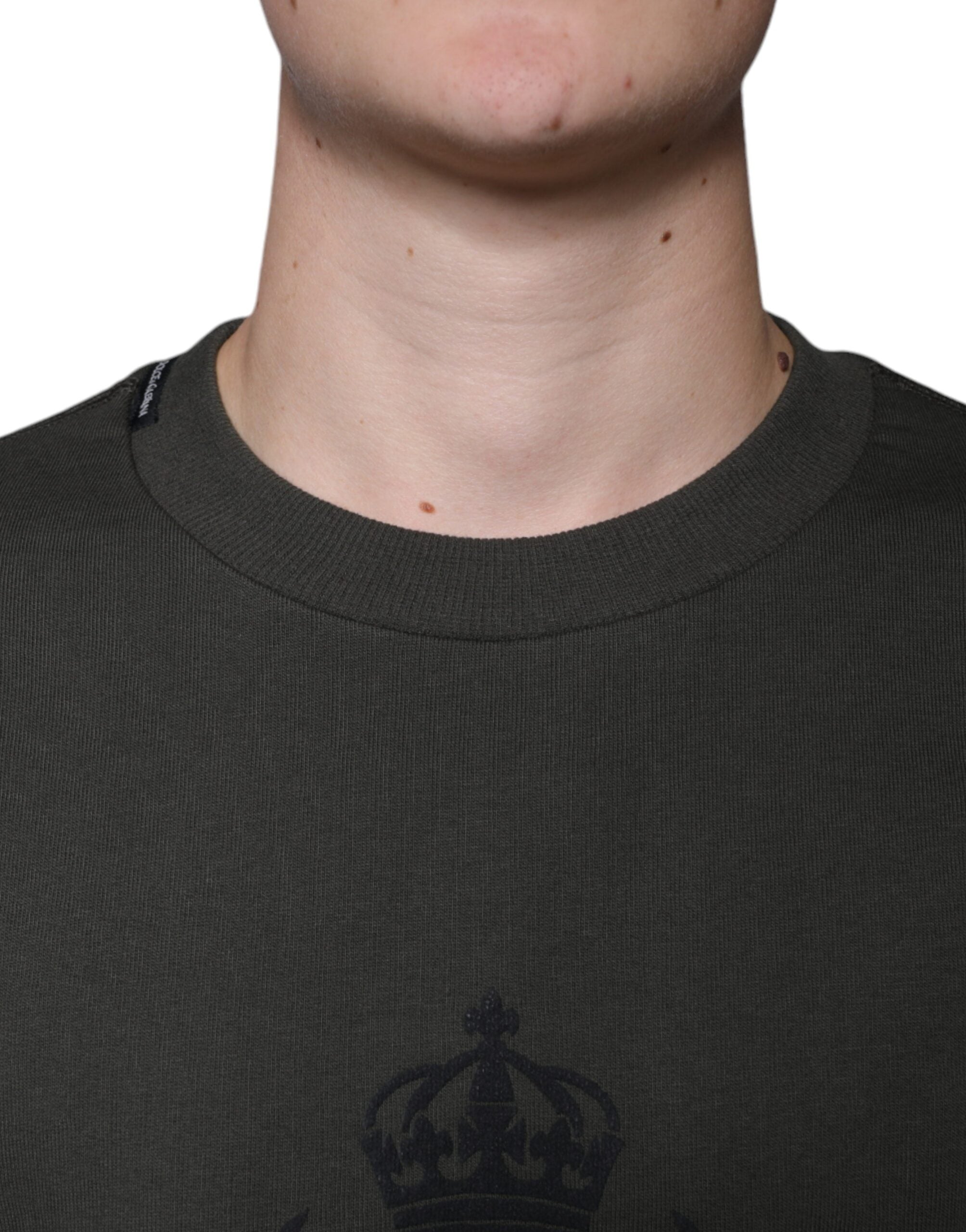 Пуловер Dolce & Gabbana Army Green DG Crown Crew Deck Pulover