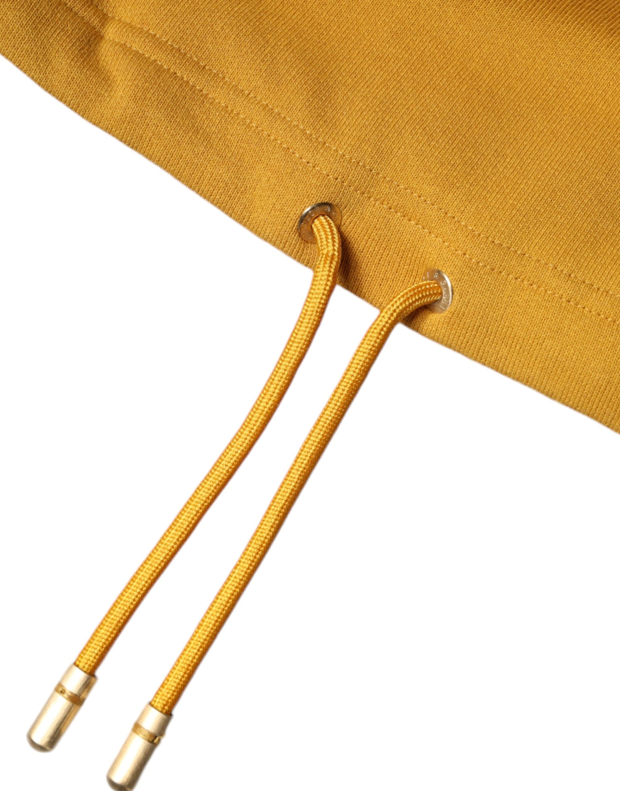 Dolce & Gabbana Mustard DG мъжки суичър пуловер с качулка