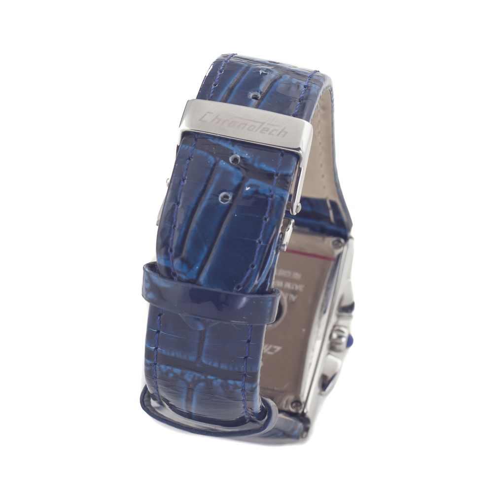 Син кожен часовник Chronotech