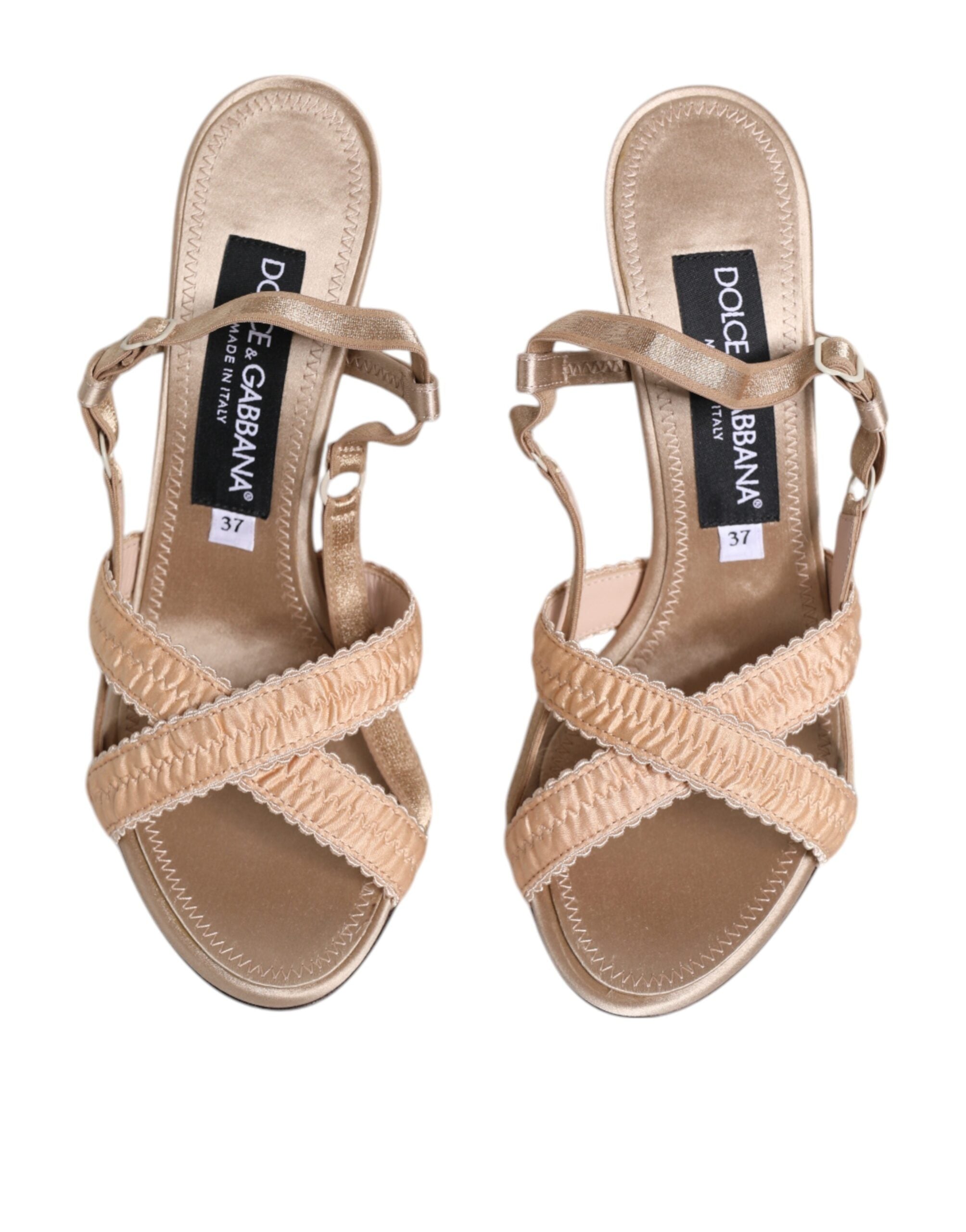 Dolce & Gabbana Beige Keira Slingback Heels Сандали Обувки