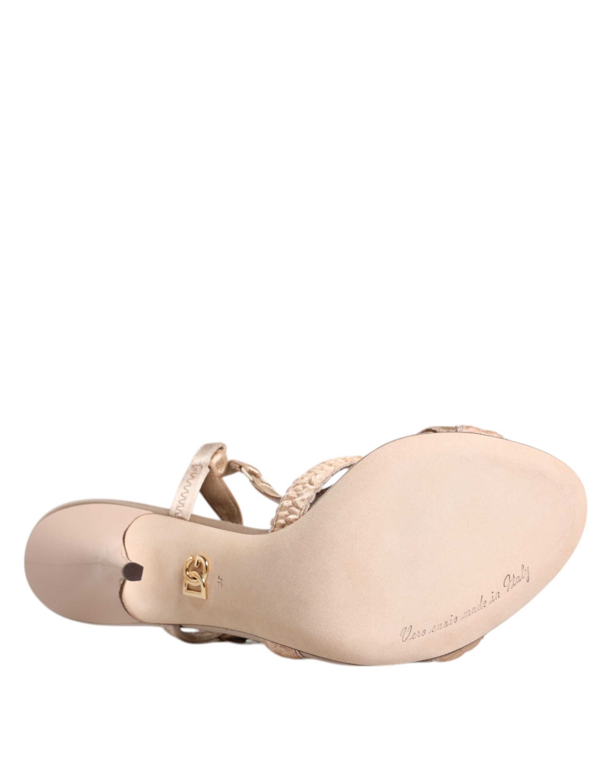 Dolce & Gabbana Beige Keira Slingback Heels Сандали Обувки