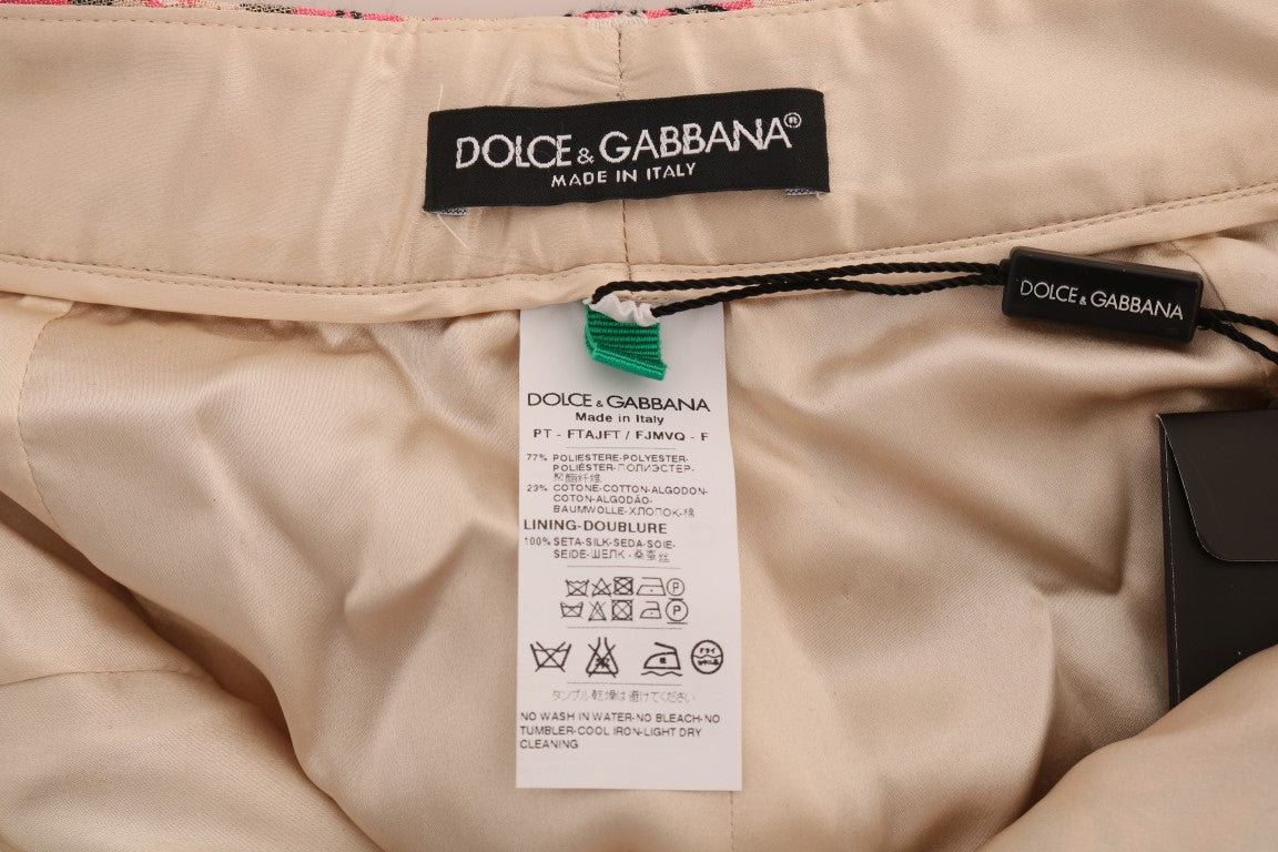 Dolce & Gabbana Елегантен панталон с брокат на цветя