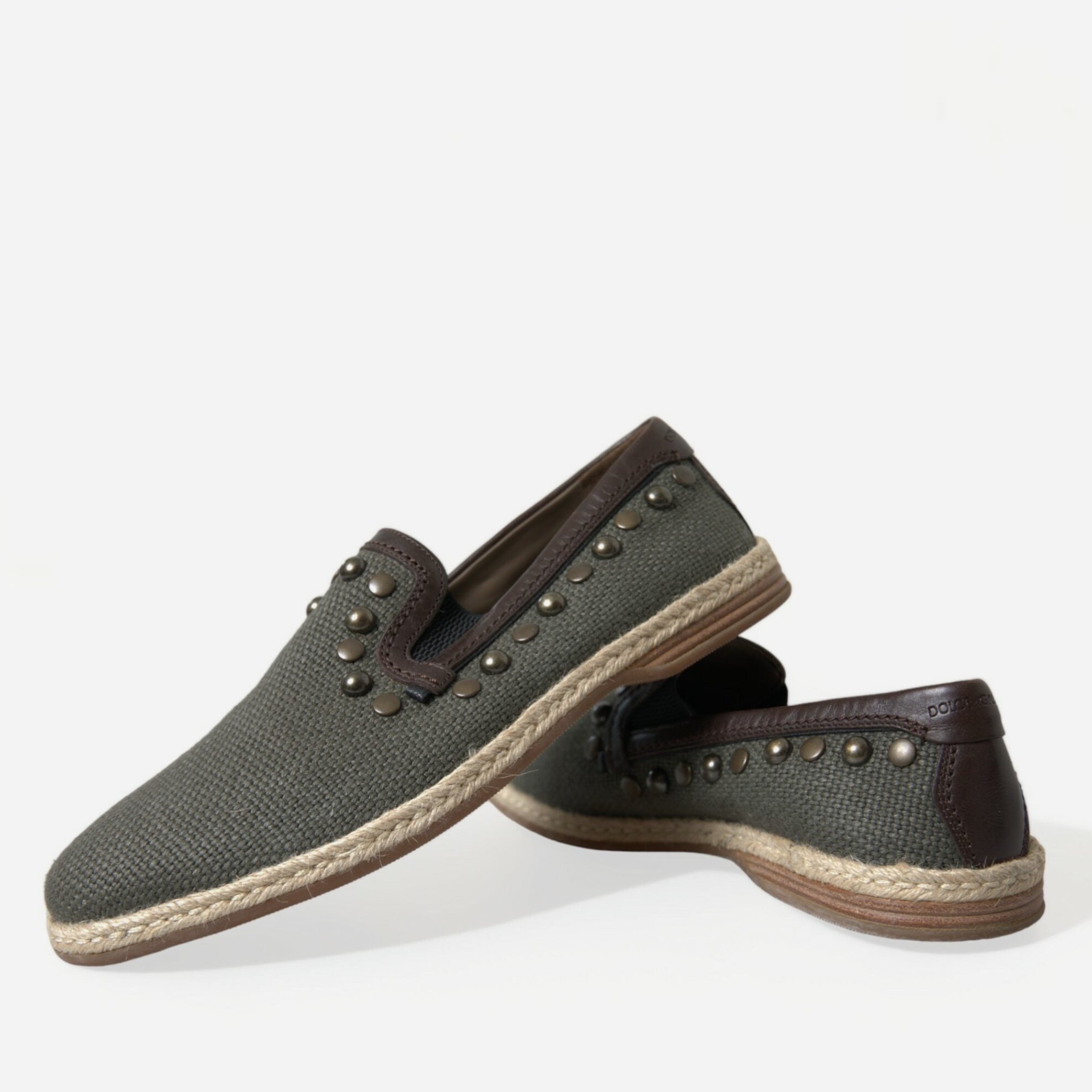 Dolce & Gabbana Studded Canvas Loafers