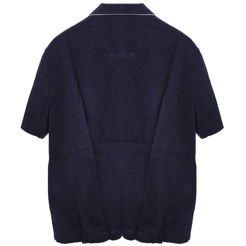Синя памучна риза Emporio Armani